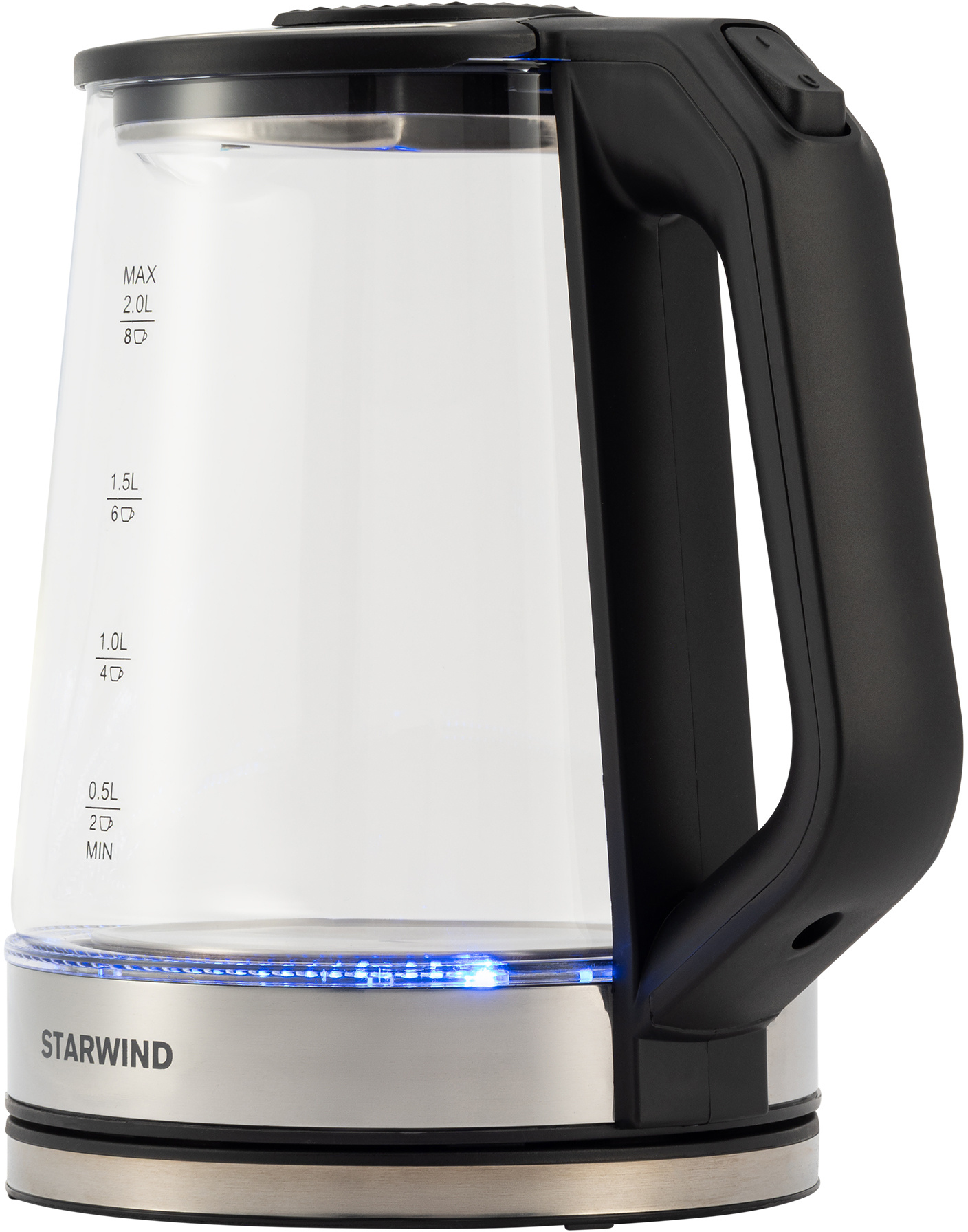 Чайник электрический Starwind SKG5778 2л. 2000Вт черный/прозрачный корпус: стекло