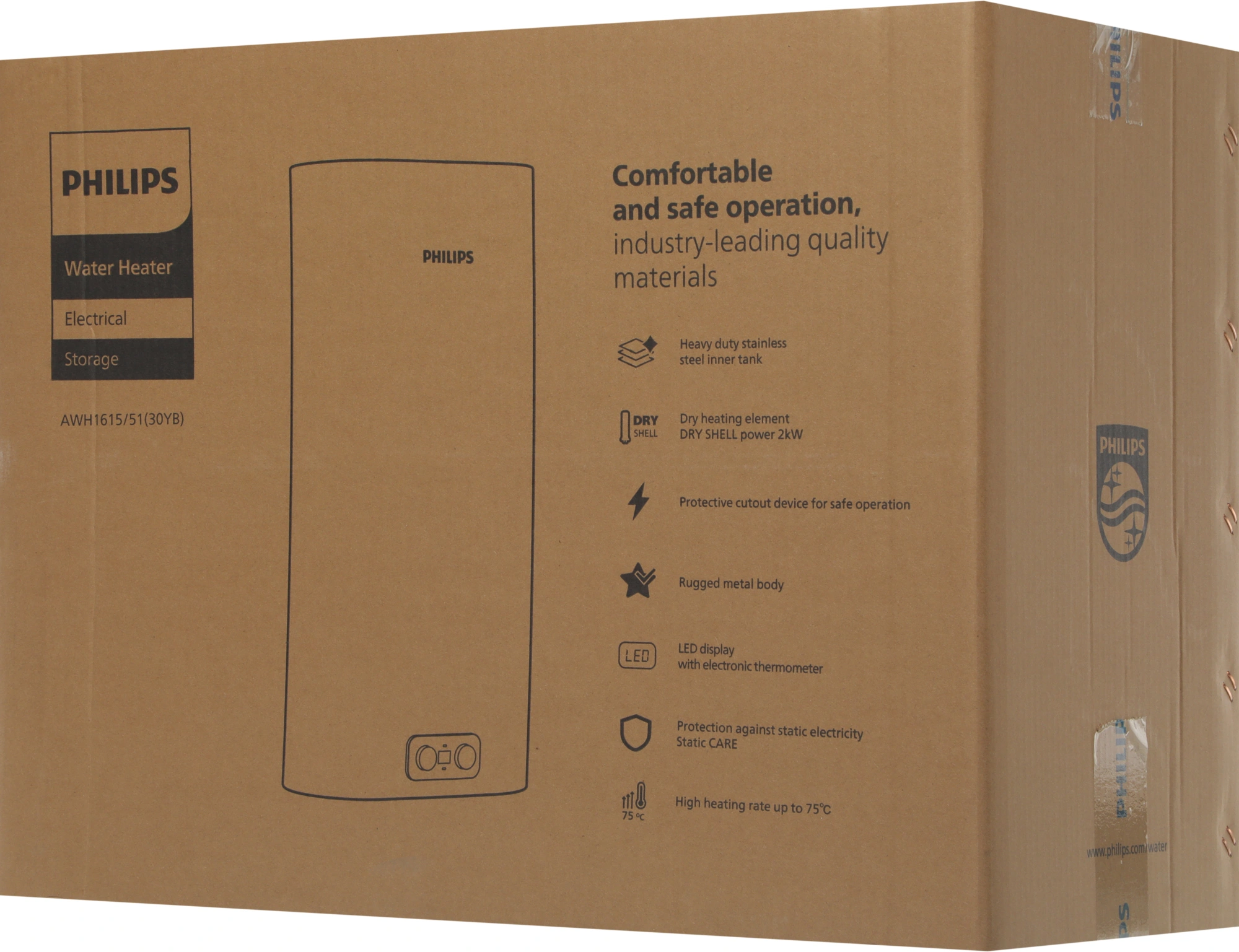 Водонагреватель Philips YB AWH1615/51(30YB) 2кВт 30л электрический настенный