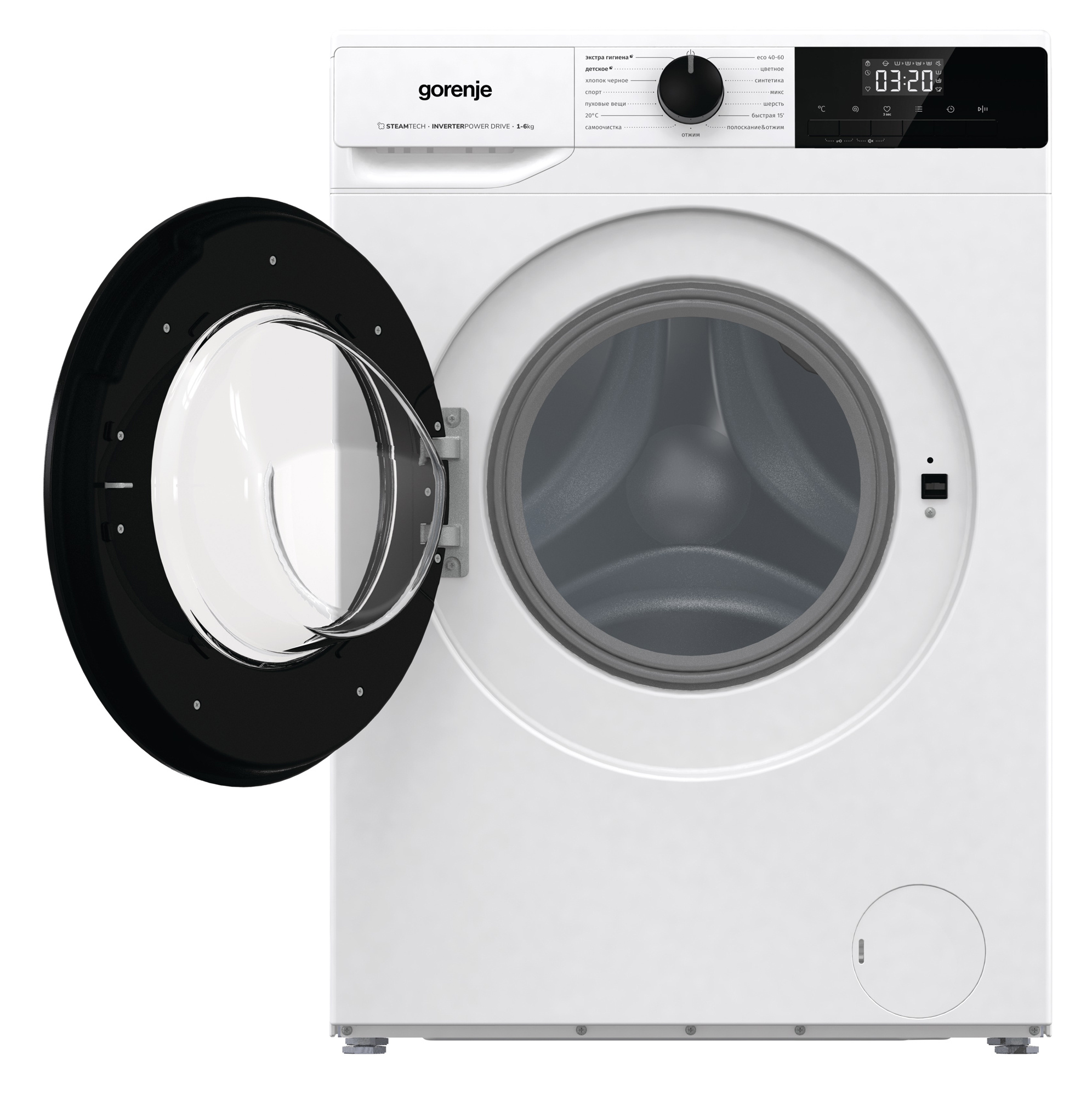 Стиральная машина Gorenje W1NHPI60SCSIRV (с баком) класс: A загр.фронтальная макс.:6кг белый инвертор