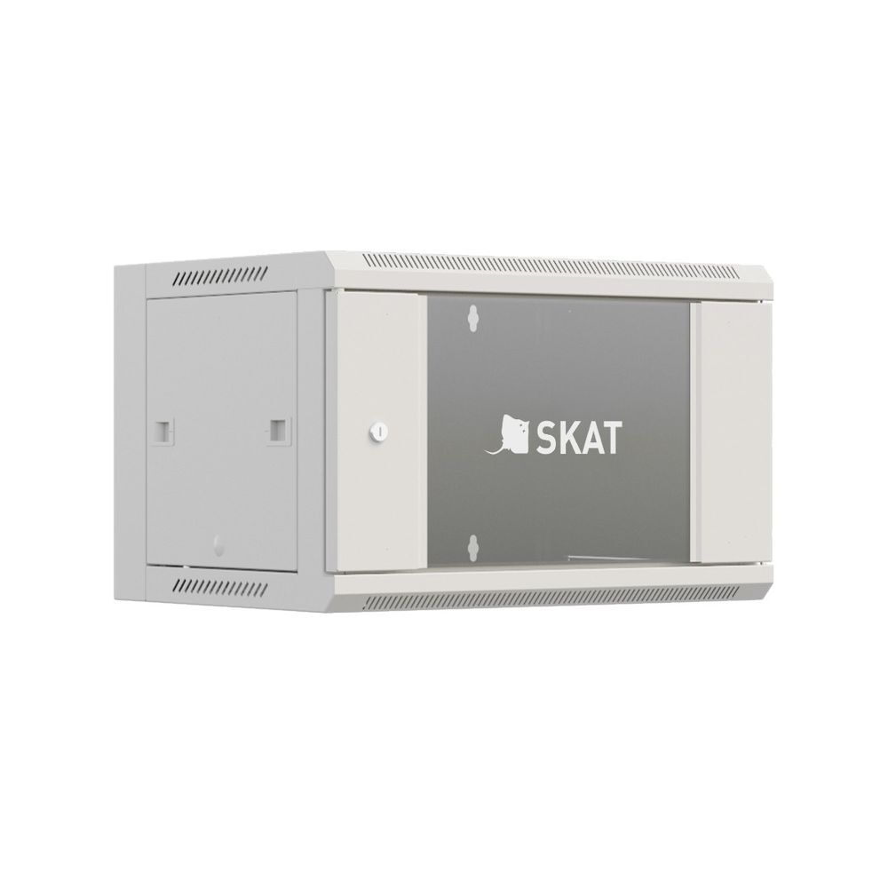 4424 SKAT TB-15W660GF-G Шкаф настенный телекоммуникационный 15U 600х600х770мм, дверь стеклянная