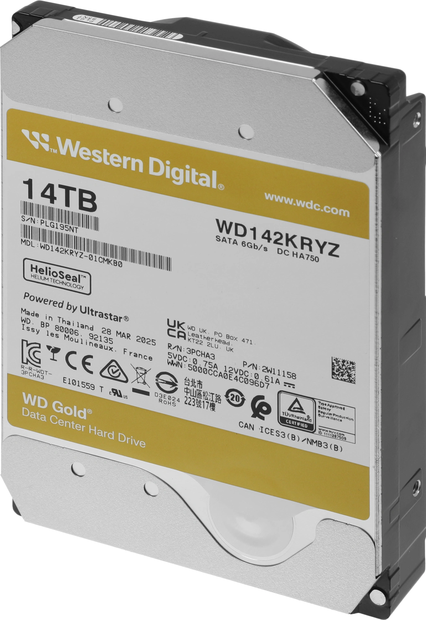 Жесткий диск WD SATA-III 14TB WD142KRYZ Server Gold 512E (7200rpm) 512Mb 3.5"