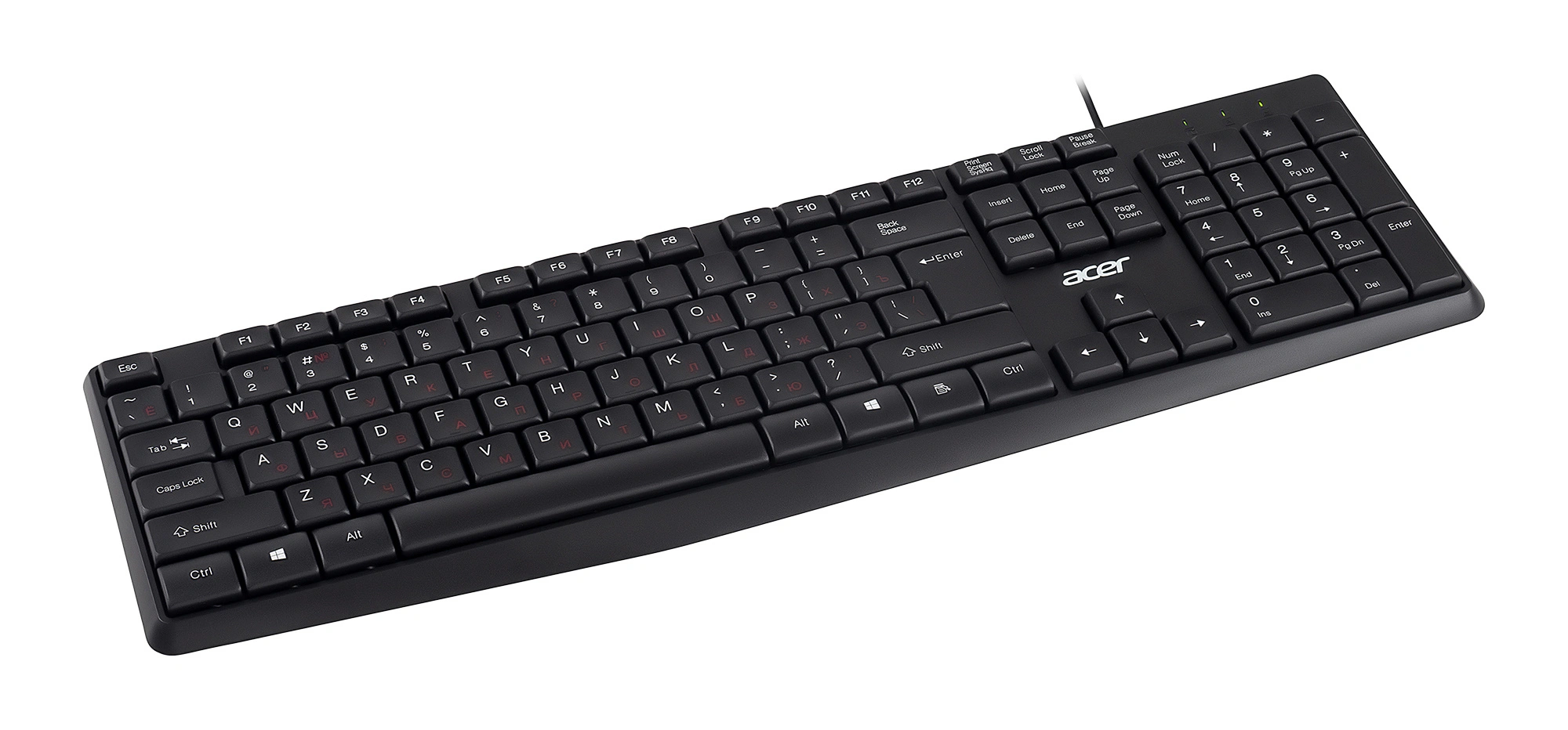 Клавиатура Acer OKW121 черный USB (ZL.KBDEE.00B) кабель 1.5м
