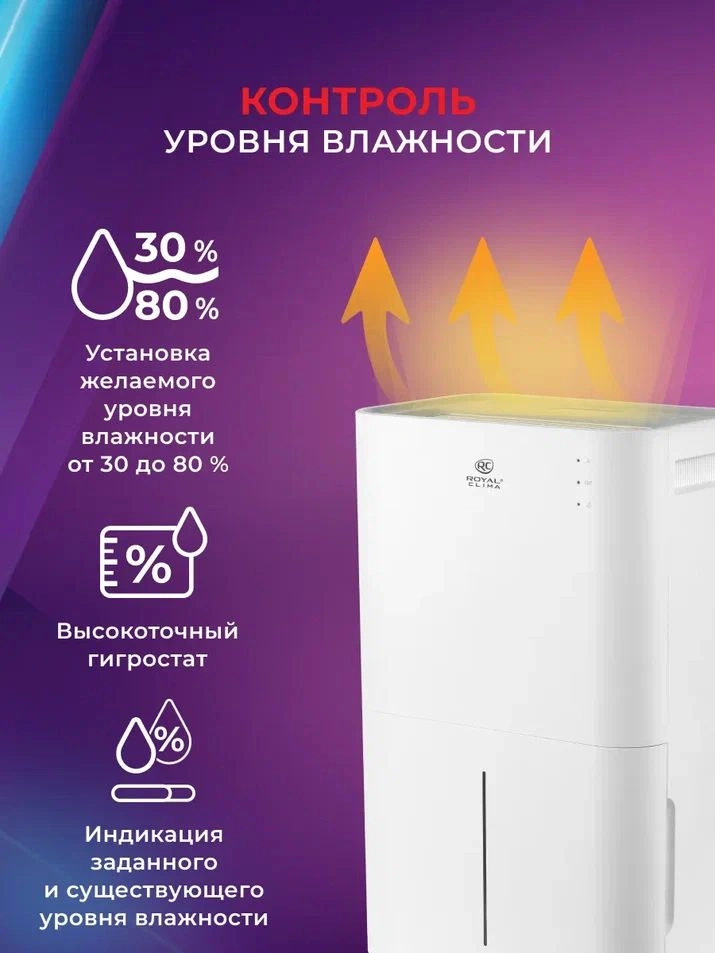 Осушитель воздуха Royal Clima Pacific Loft RD-PC25-E 370Вт бытовой белый