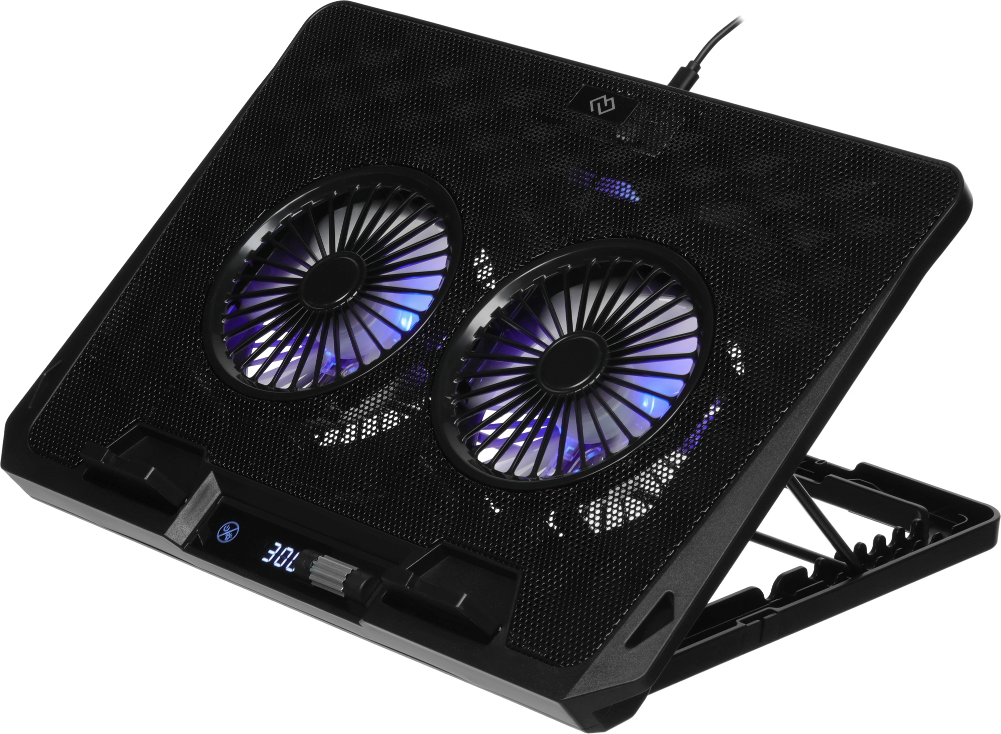 Подставка для ноутбука Digma D-NCP170-2x110 18" 400x288x45мм 52дБ 2xUSB 2x 110ммFAN 1100г Fan-control металл/пластик черный