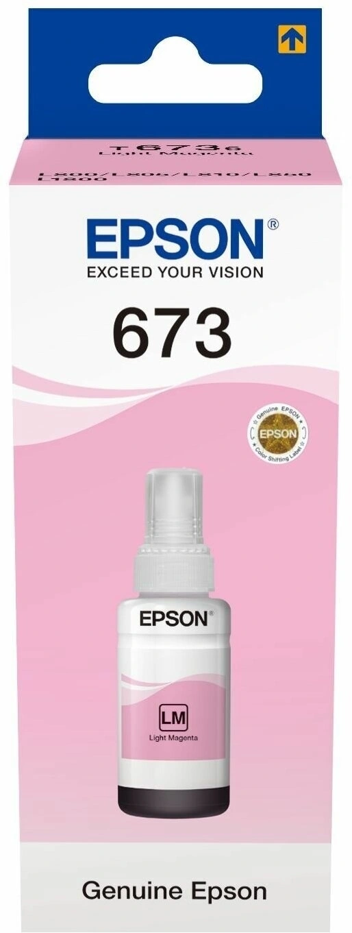 Чернила Epson 673 C13T673698 (аналог C13T67364A) светло-пурпурный 70мл для Epson L800/L810/L850/L1800