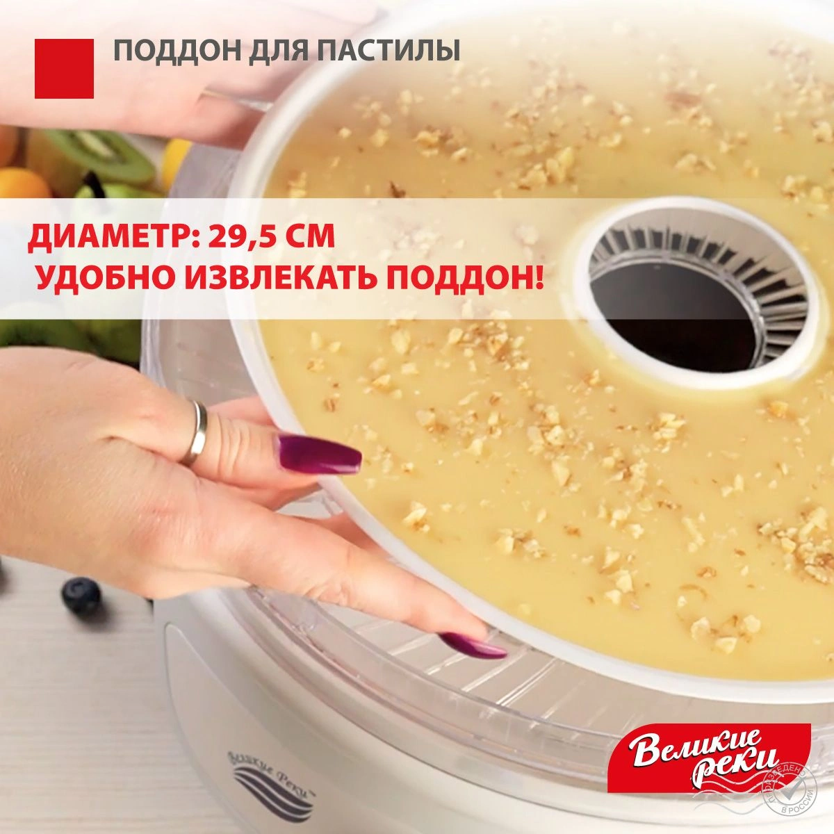Поддон Великие Реки ВР-0505 для сушек для фруктов и овощей белый