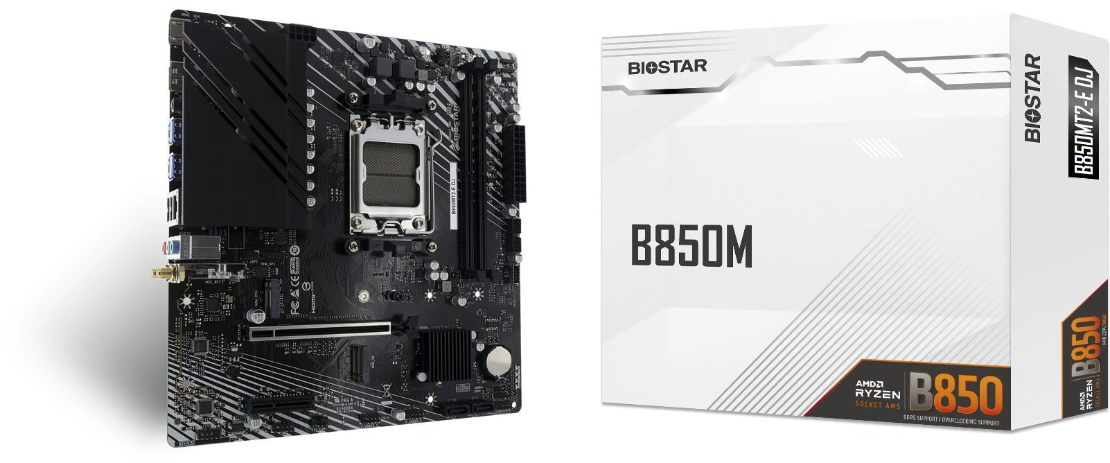 Материнская плата Biostar B850MT2-E DJ Socket AM5 AMD B850 2xDDR5 mATX AC`97 8ch(7.1) 2.5Gg RAID+HDMI+DP