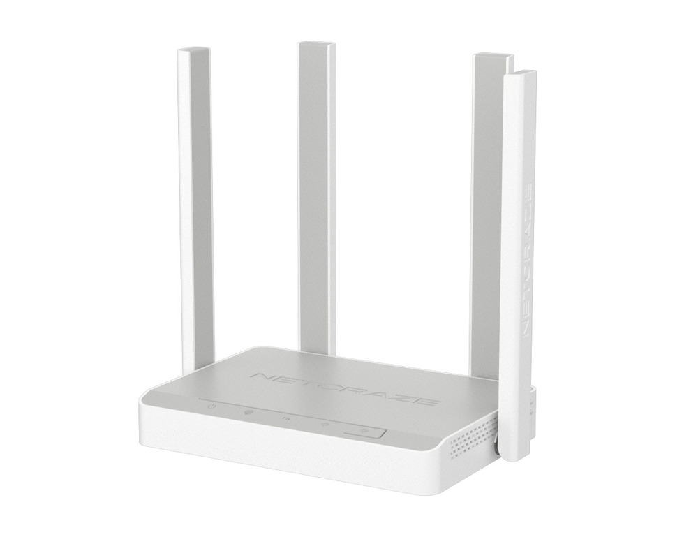 NC-3013 - Гигабитный интернет-центр Netcraze с Mesh Wi-Fi 5 AC1200, 4-портовым Smart-коммутатором и переключателем режима роутер/ретранслятор, (Netcraze Speedster)