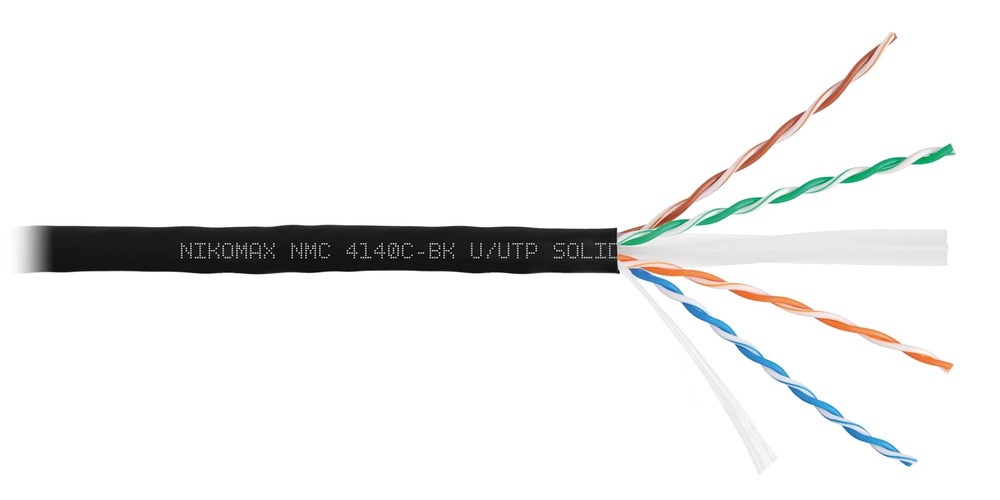 NMC 4140C-BK - Кабель NIKOMAX U/UTP, 4 пары, Кат.6, нг(А)-HF, внутр./внеш., черный, 305м