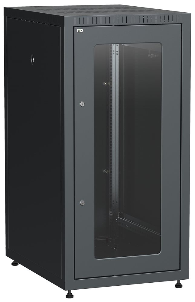 LE05-18U68-GM - ITK Шкаф LINEA E 18U 600х800мм двери 2шт стек. и метал. чер.