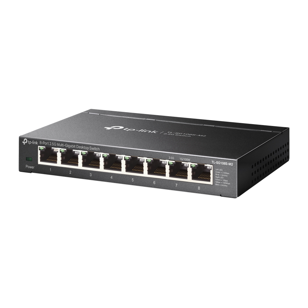 TL-SG108S-M2 - 8-портовый настольный 2.5G коммутатор. Порты: 8 х портов 2.5 Гбит/с RJ45, TP-link