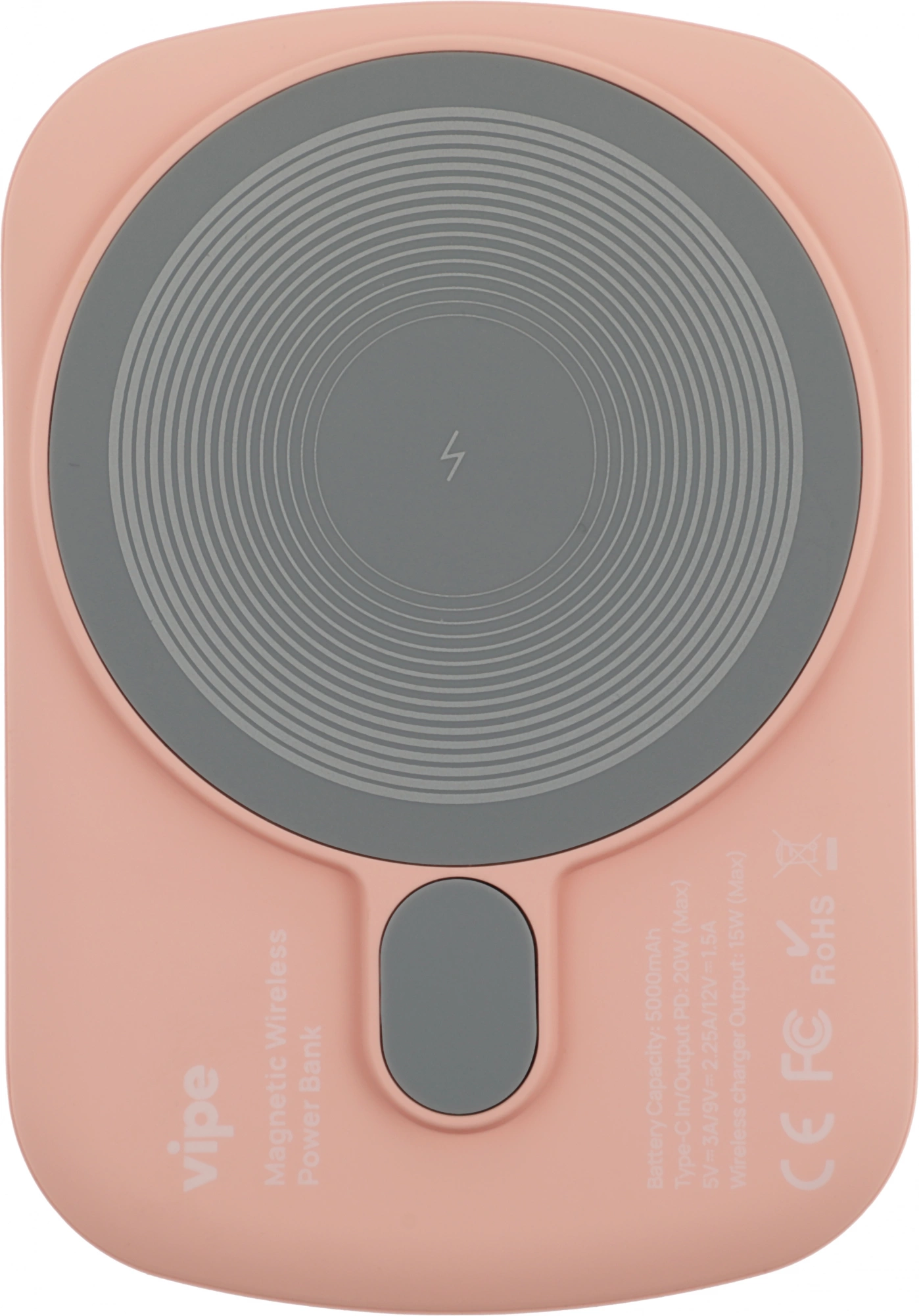 Мобильный аккумулятор Vipe Jake 5000mAh PD 20W 3A USB-C беспров.зар. розовый (VPPBJAKE5KSTPNK)