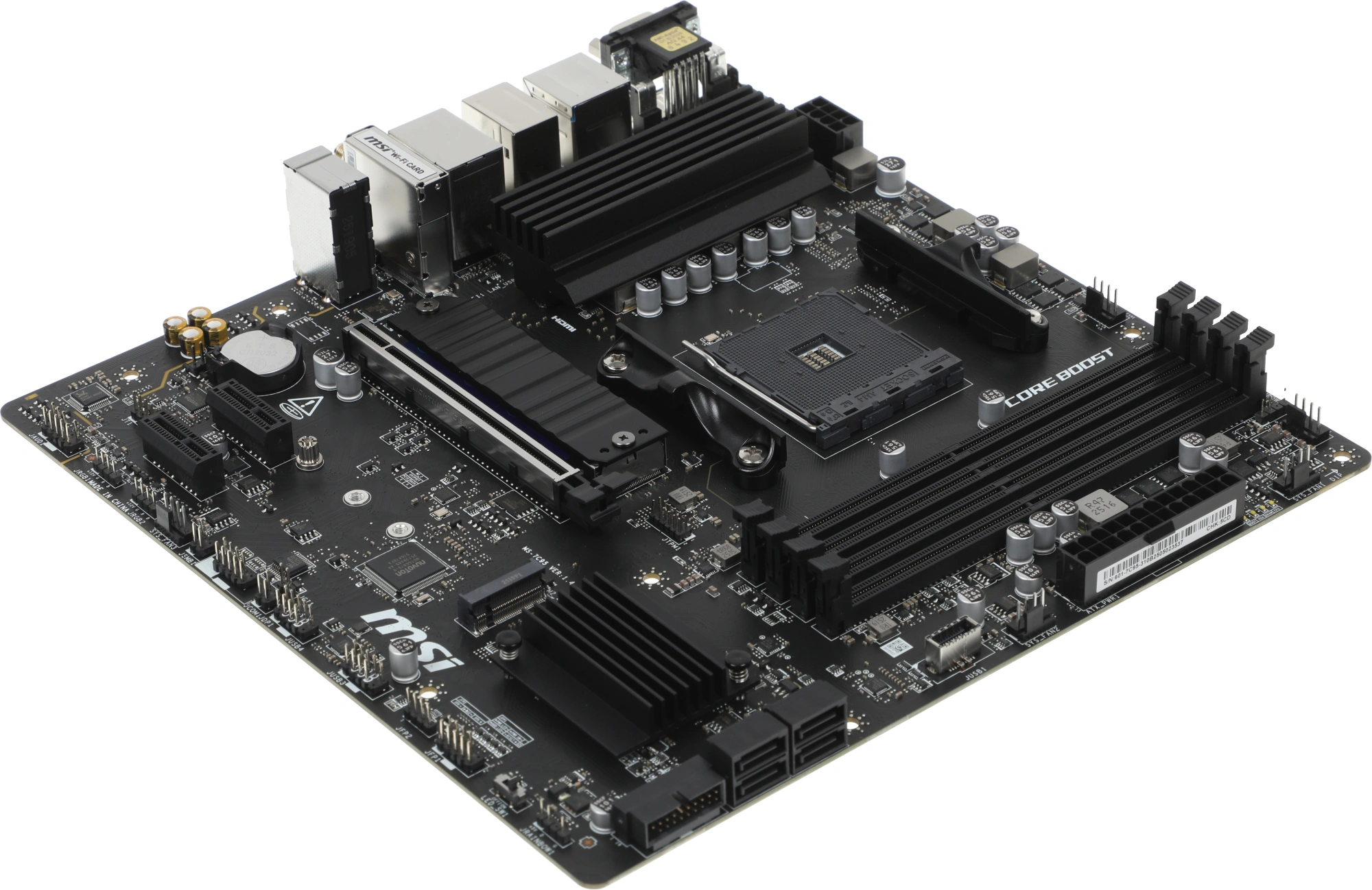Материнская плата MSI B550M PRO-VDH WIFI Soc-AM4 AMD B550 4xDDR4 mATX AC`97 8ch(7.1) GbLAN RAID+HDMI+DP