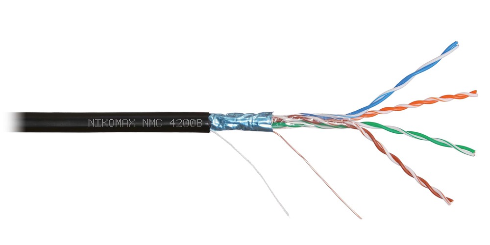 NMC 4200B-BK - Кабель NIKOMAX, F/UTP, 4 пары, кат.5e, 24 AWG,внешний, PE, черный, 305м