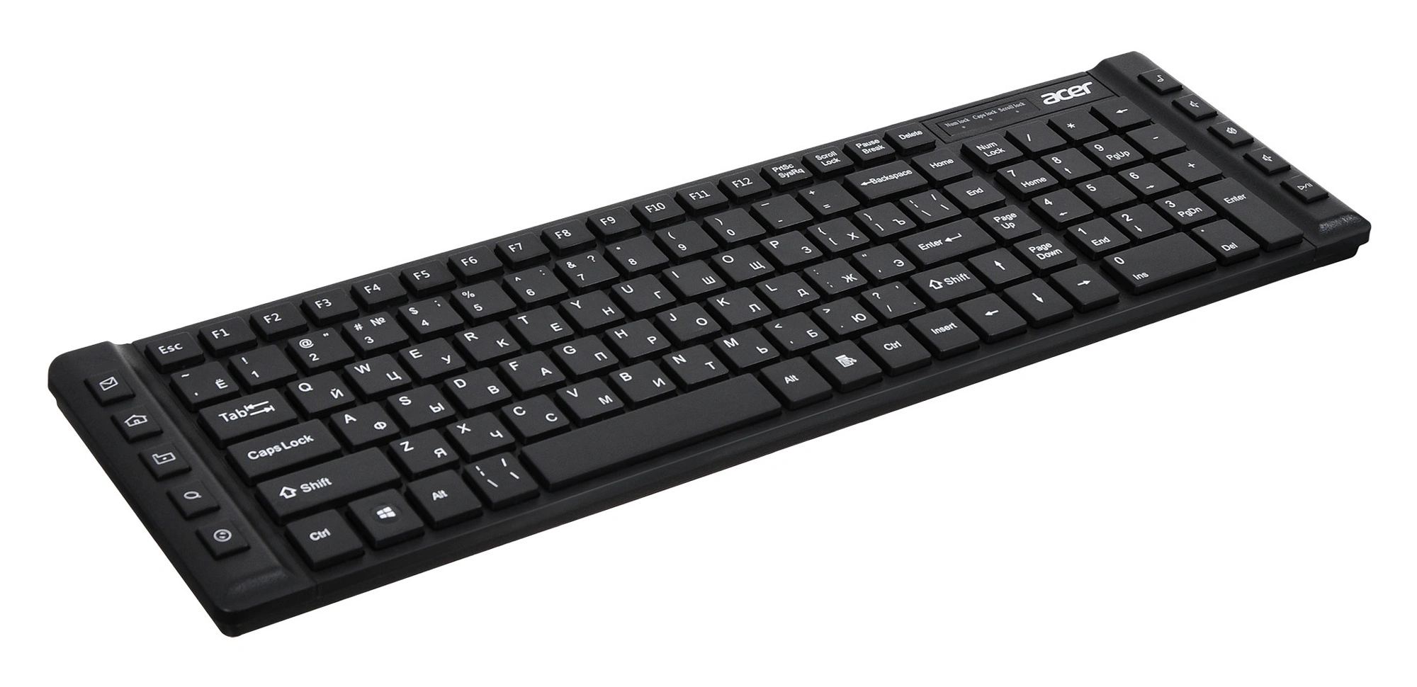 Клавиатура Acer OKW010 черный USB slim Multimedia (ZL.KBDEE.002) кабель 1.45м