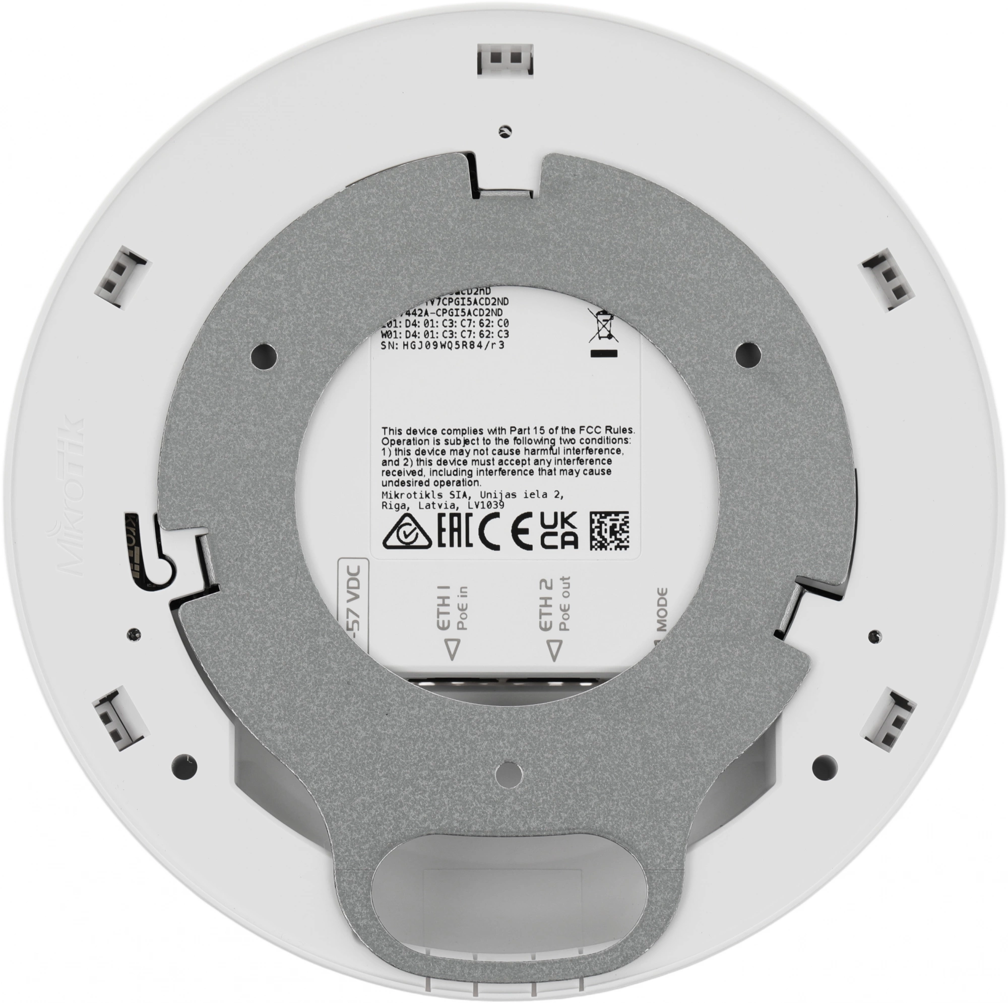 Точка доступа MikroTik cAP ac (RBCAPGI-5ACD2ND) AC1200 10/100/1000BASE-TX белый