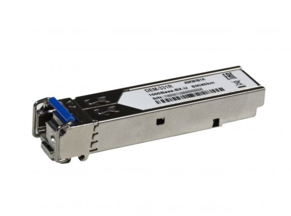 331R/20KM/A1A WDM SFP-трансивер D-Link с 1 портом 1000Base-BX-U (Tx:1310 нм, Rx:1550 нм) для одномодового оптического кабеля (до 20 км)