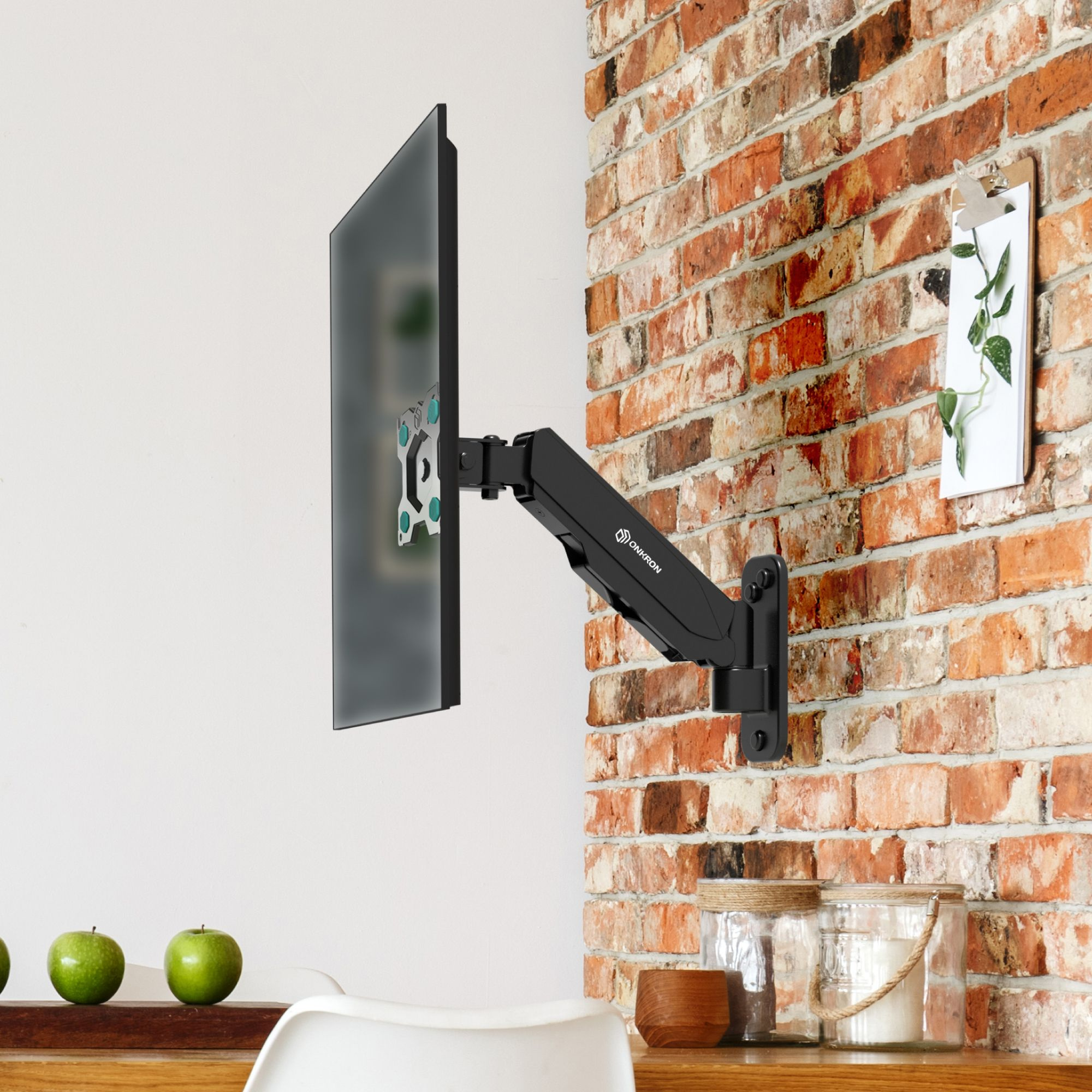 Кронштейн для телевизора Onkron G120 черный 13"-34" макс.8кг настенный поворот и наклон верт.перемещ.