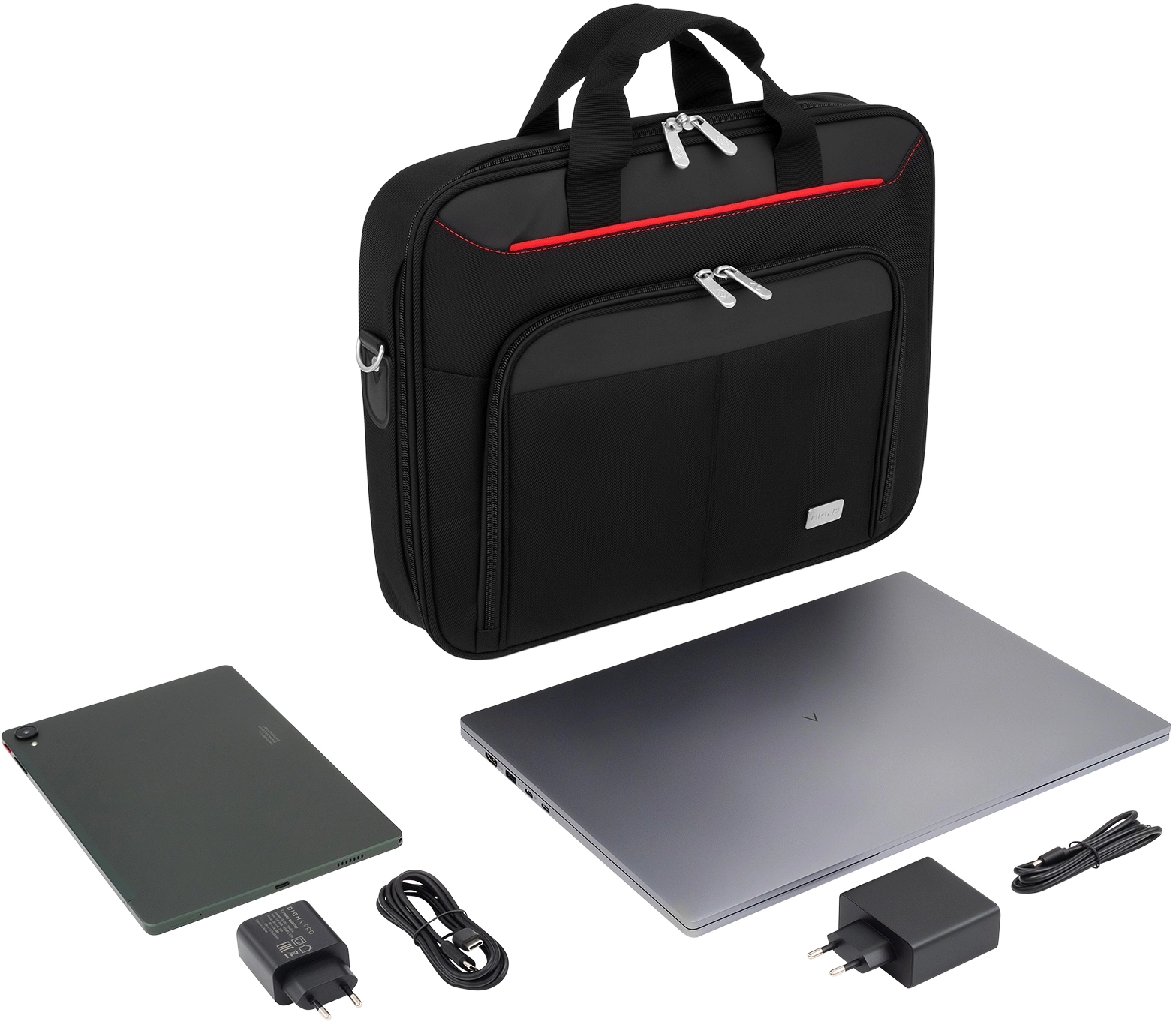 Сумка для ноутбука 15.6" Digma HC-212 черный/красный полиэстер (HC212BKR)