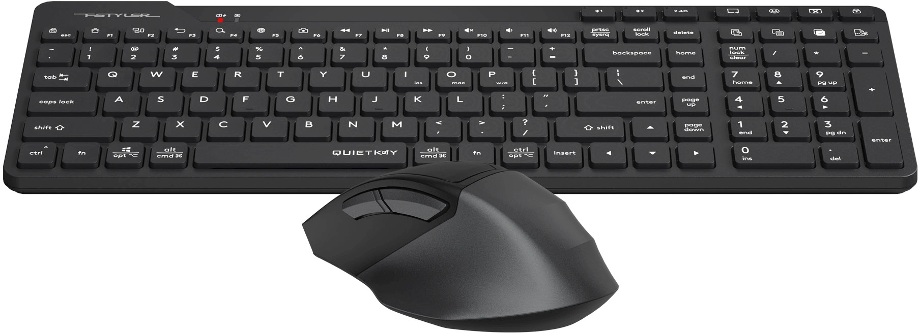 Клавиатура + мышь A4Tech Fstyler FB2800C Air2 клав:черный/серый мышь:черный/серый USB беспроводная Bluetooth/Радио slim