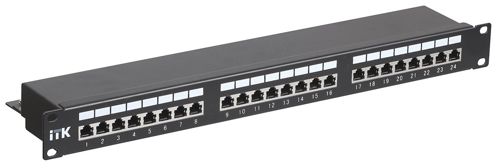 PP24-1UC5ES-D05 - ITK 1U патч-панель кат.5E STP 24 порта (Dual) с кабельным органайзером