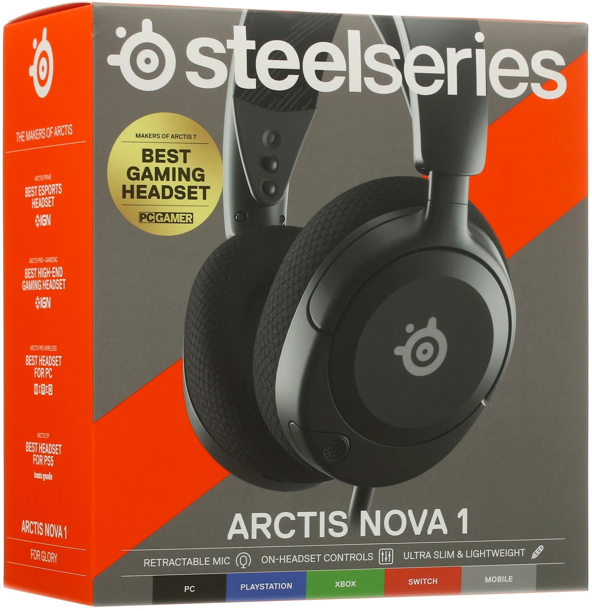 Наушники с микрофоном Steelseries Arctis Nova 1 черный 1.2м накладные оголовье (61606)