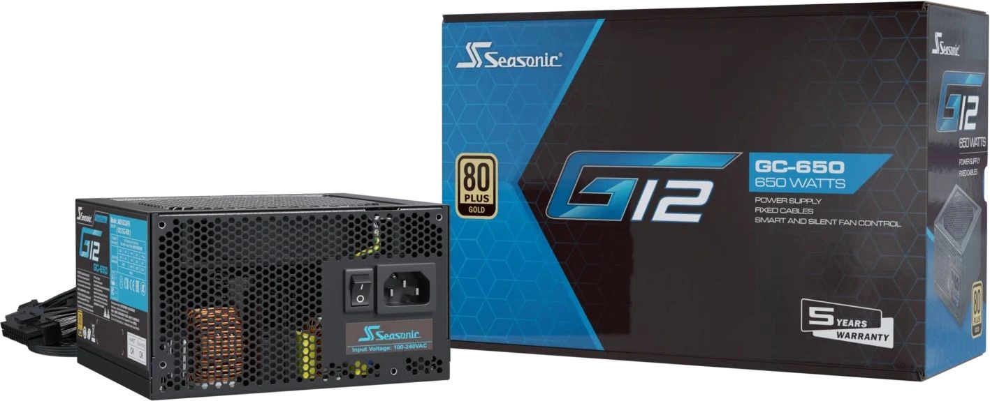 Блок питания Seasonic ATX 650W G12 GC-650 80+ gold (20+4pin) APFC 120mm fan 6xSATA RTL