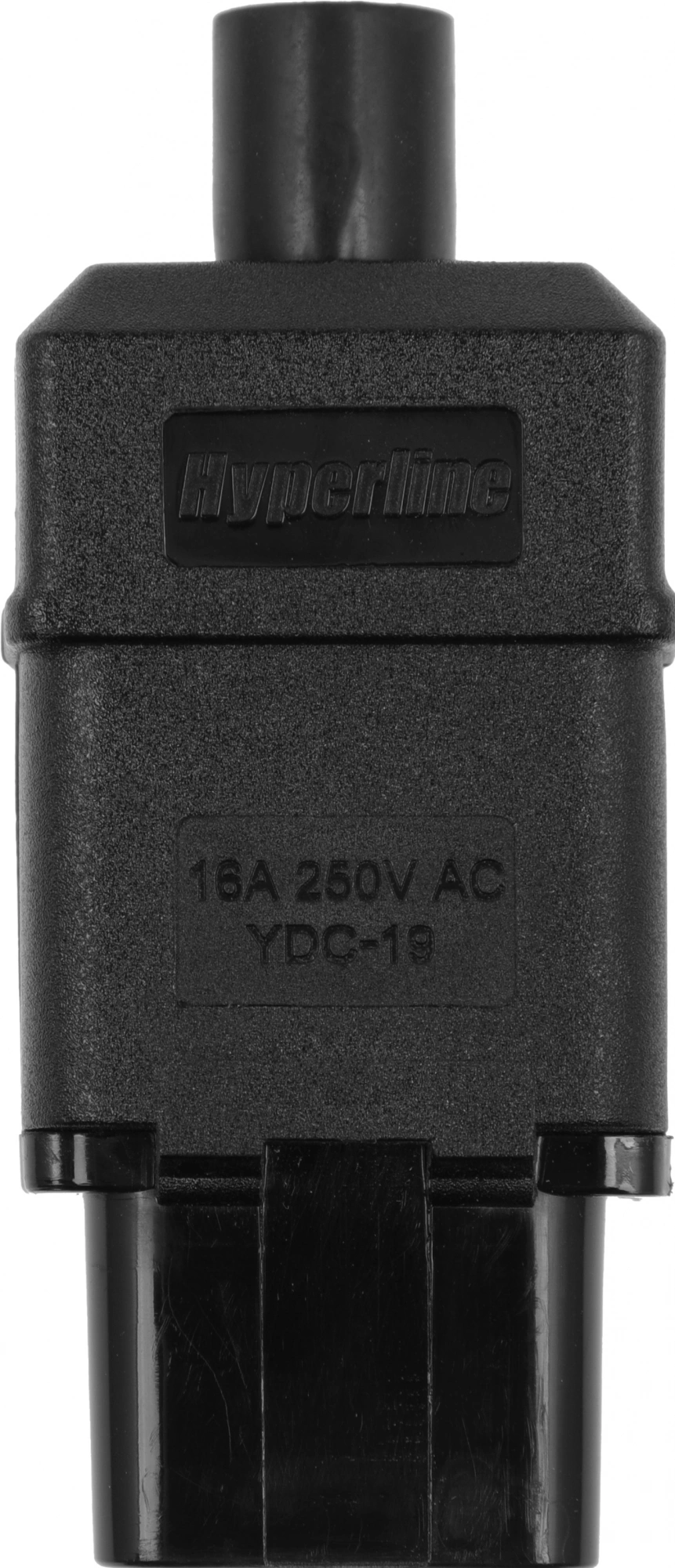 Вилка Hyperline CON-IEC320C19 (упак.:1шт) 1м черный