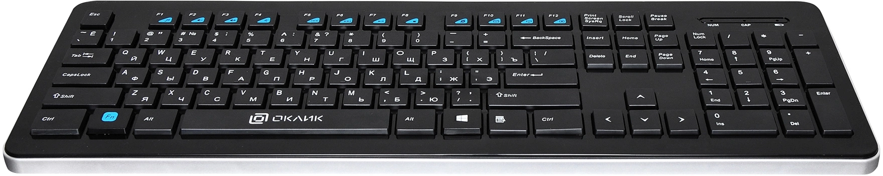 Клавиатура Оклик 870S черный USB беспроводная slim Multimedia