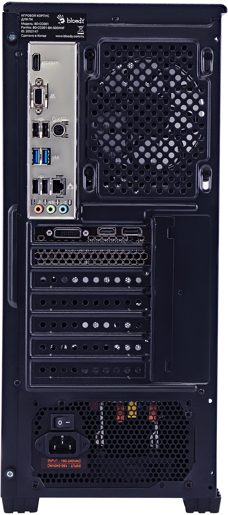 ПК Bloody BD-PC RB55C1 MT Ryzen 5 5600X (3.7) 32Gb SSD1Tb RTX4060 8Gb Windows 11 Home GbitEth 500W черный (RUS) (2107186)