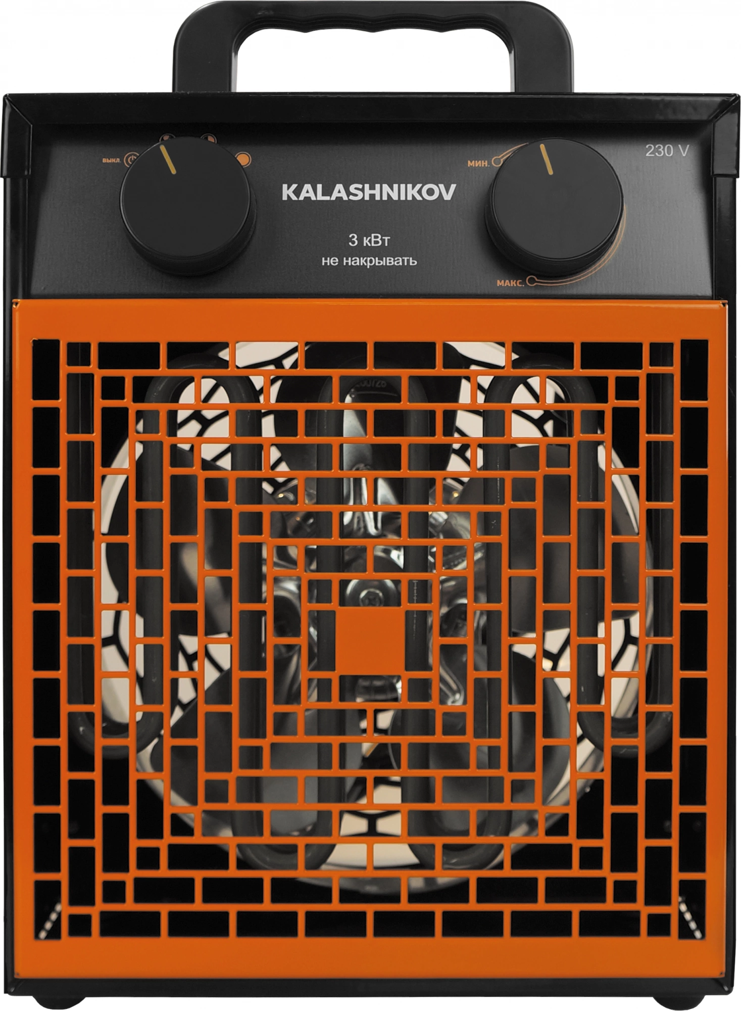 Тепловентилятор Kalashnikov Тетра KVF-E3-12 3000Вт черный/оранжевый
