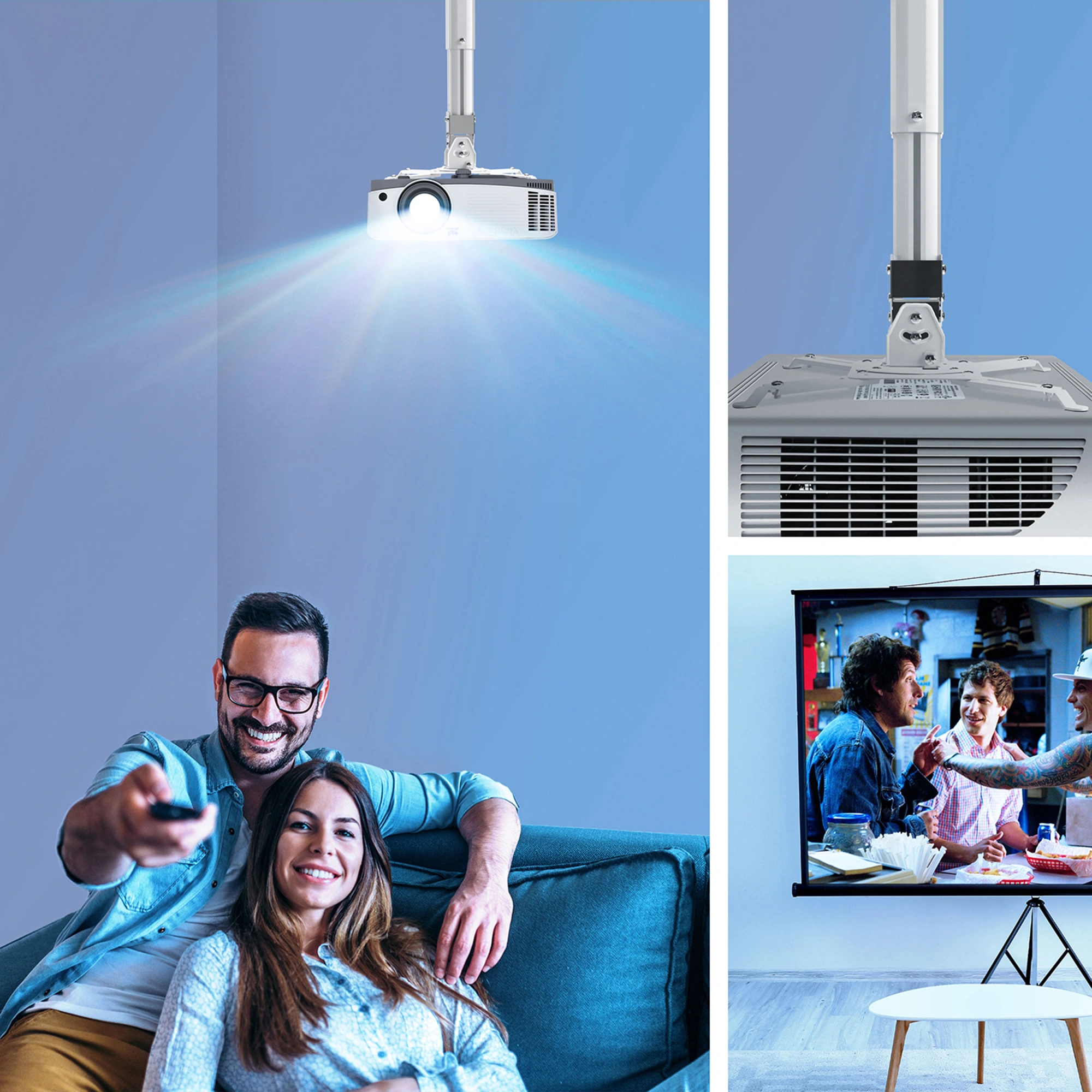 Кронштейн для проектора Onkron K5A белый макс.10кг потолочный поворотно-выдвижной и наклонный