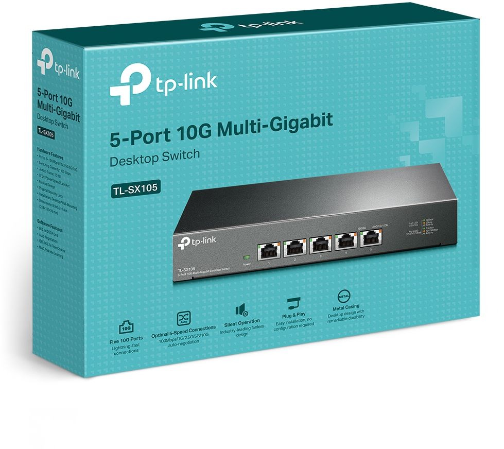 Коммутатор TP-Link TL-SX105 (L2) 5x10Гбит/с неуправляемый