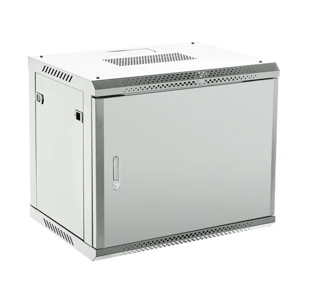 04-1266-121 - Настенный телекоммуникационный шкаф 19" 12U 600×600мм, дверь металл, с задней стенкой, разборный, серый (RAL 7035), Rexant