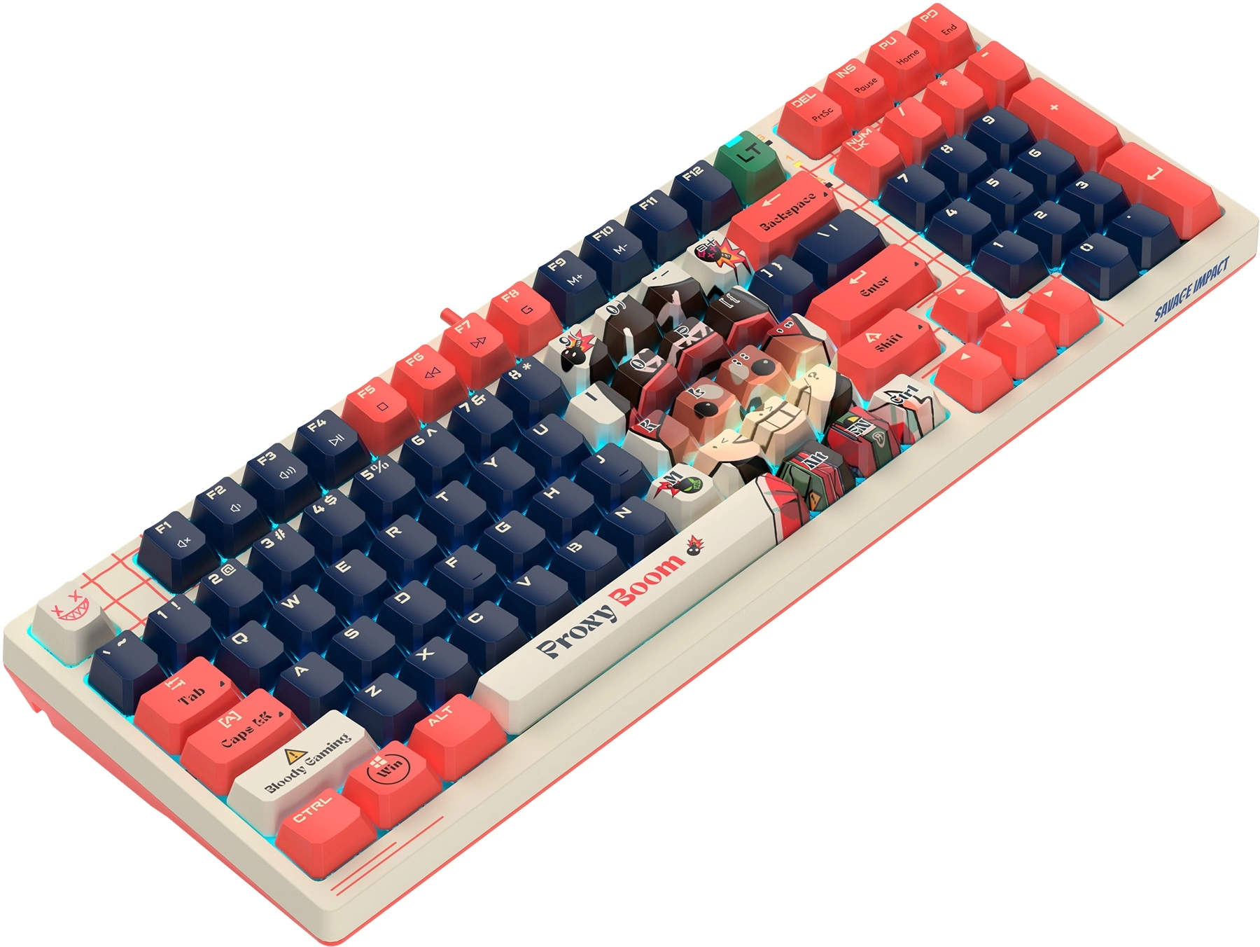 Клавиатура A4Tech AT98 Proxy Boom бежевый/красный USB for gamer LED (AT98) кабель 1.8м