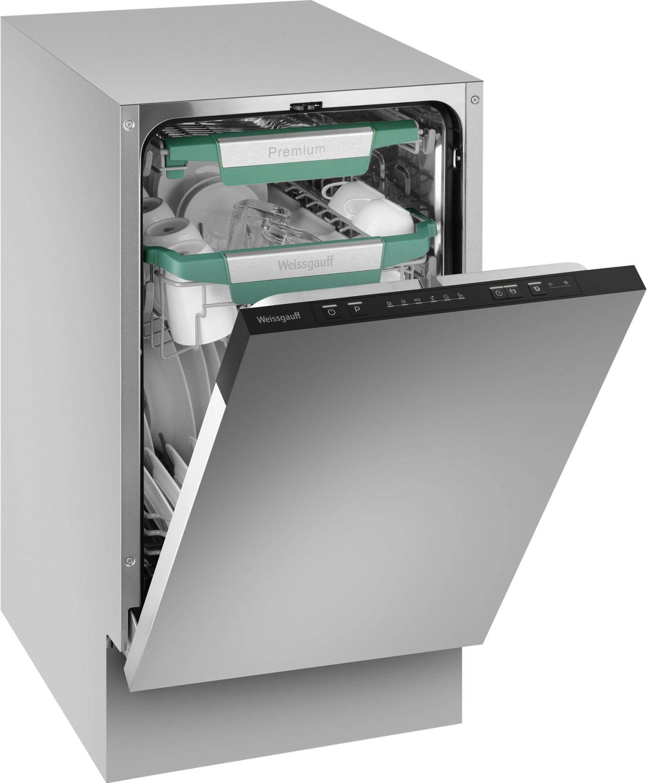 Посудомоечная машина встраив. Weissgauff BDW 4536 D Inverter AutoOpen Infolight 2100Вт узкая серебристый