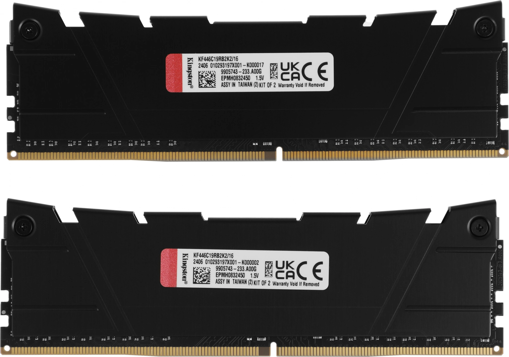 Память DDR4 2x8GB 4600МГц Kingston KF446C19RB2K2/16 Fury Renegade Black RTL Gaming PC4-36800 CL19 DIMM 288-pin 1.5В kit dual rank с радиатором Ret