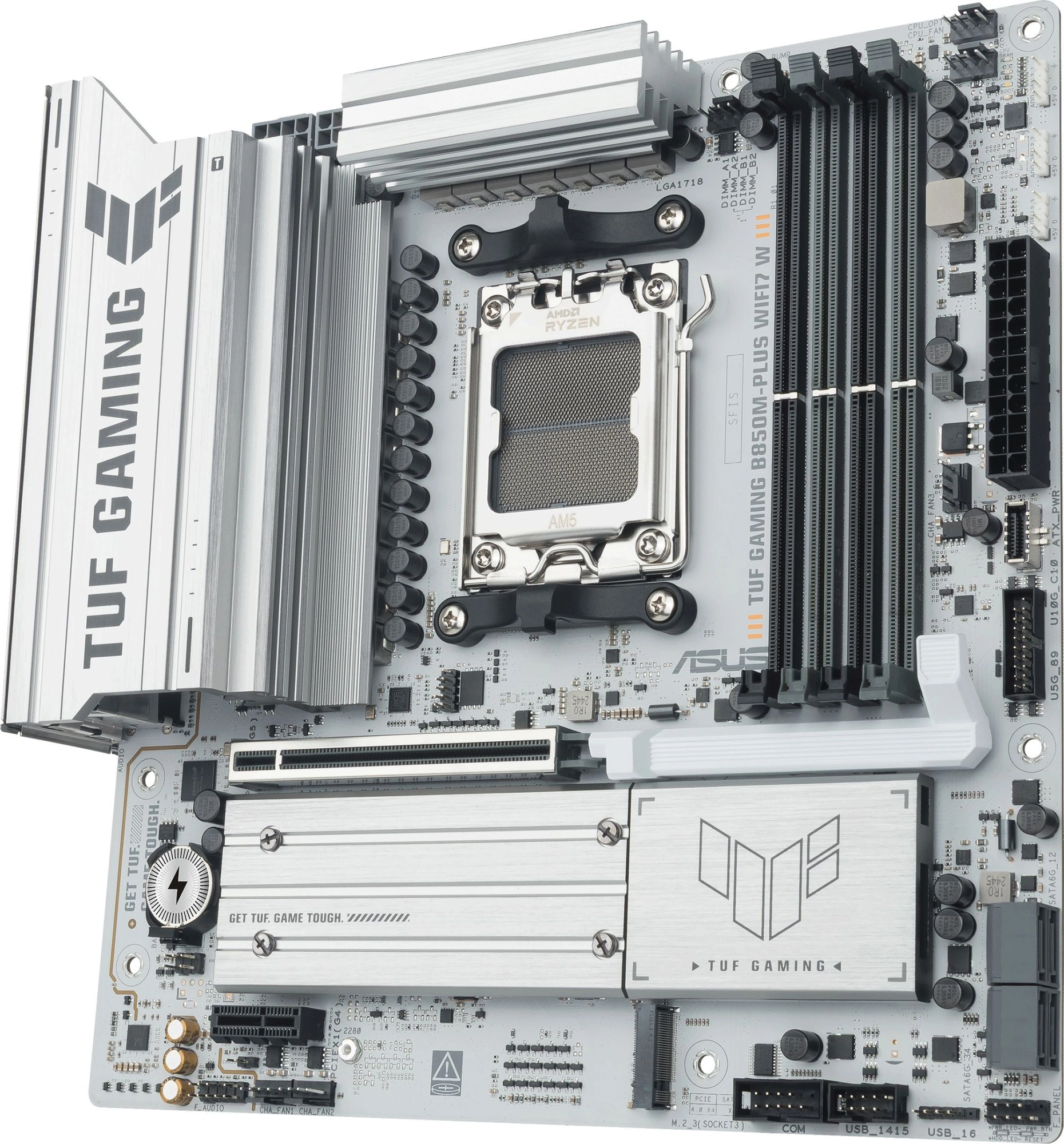 Материнская плата Asus TUF GAMING B850M-PLUS WIFI7 W Socket AM5 AMD B850 4xDDR5 mATX AC`97 8ch(7.1) 2.5Gg RAID+HDMI+DP