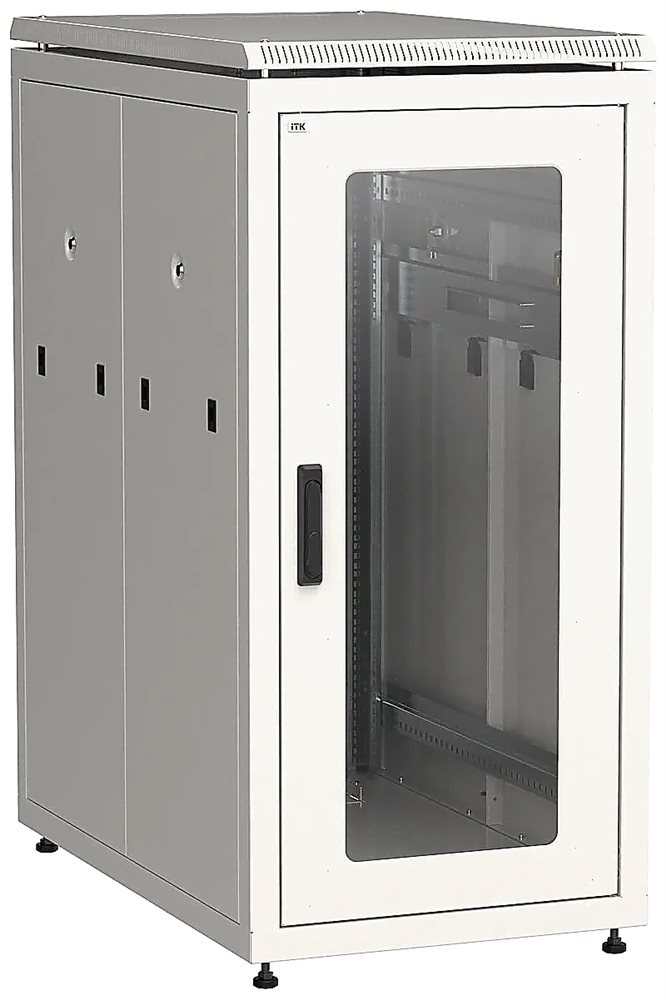 LN35-24U61-G - ITK LINEA N Шкаф сетевой 19" 24U 600х1000мм стеклянная передняя дверь серый