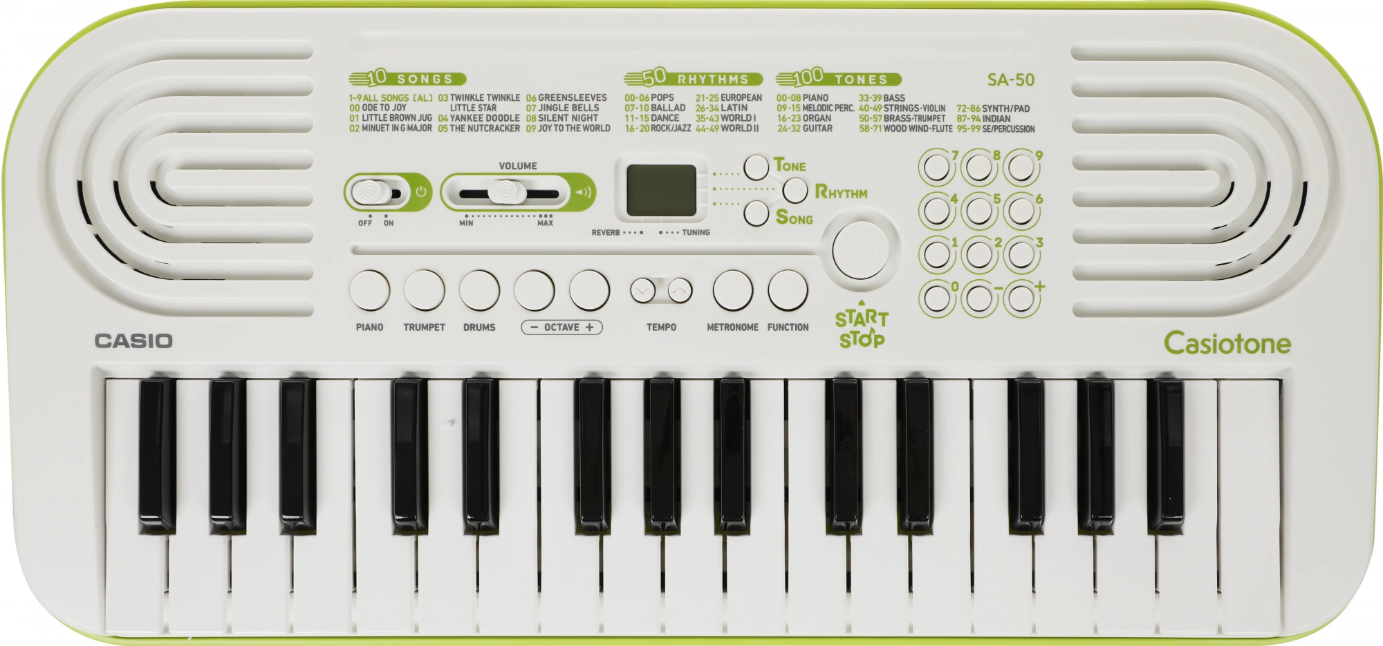 Синтезатор Casio SA-50 32клав. зеленый/белый
