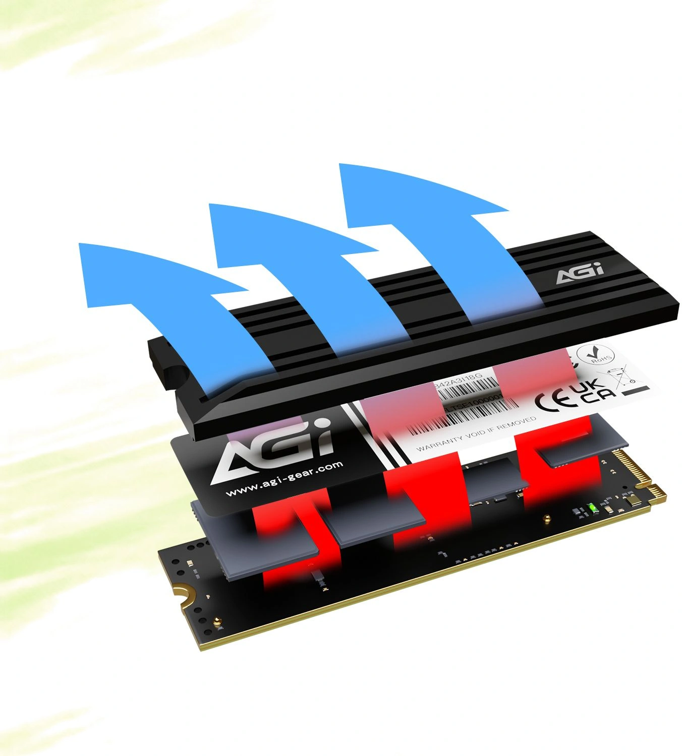 Накопитель SSD AGi PCIe 4.0 x4 1TB AGI1T0G44AI828-CB AI828 M.2 2280