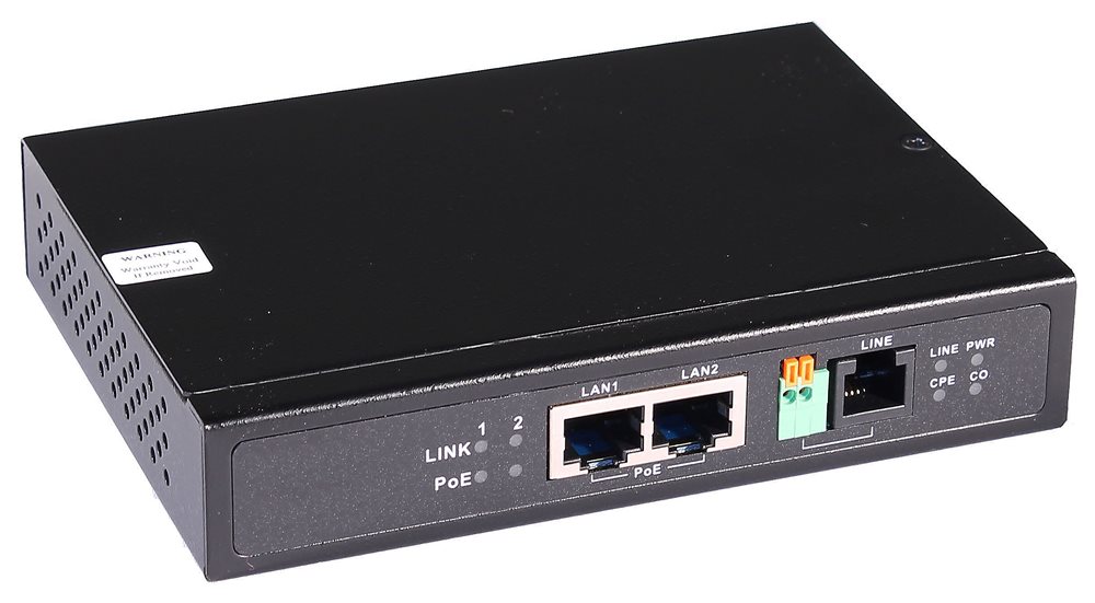 TR-IP2PoE Удлинитель Ethernet (VDSL) на 2 порта с PoE