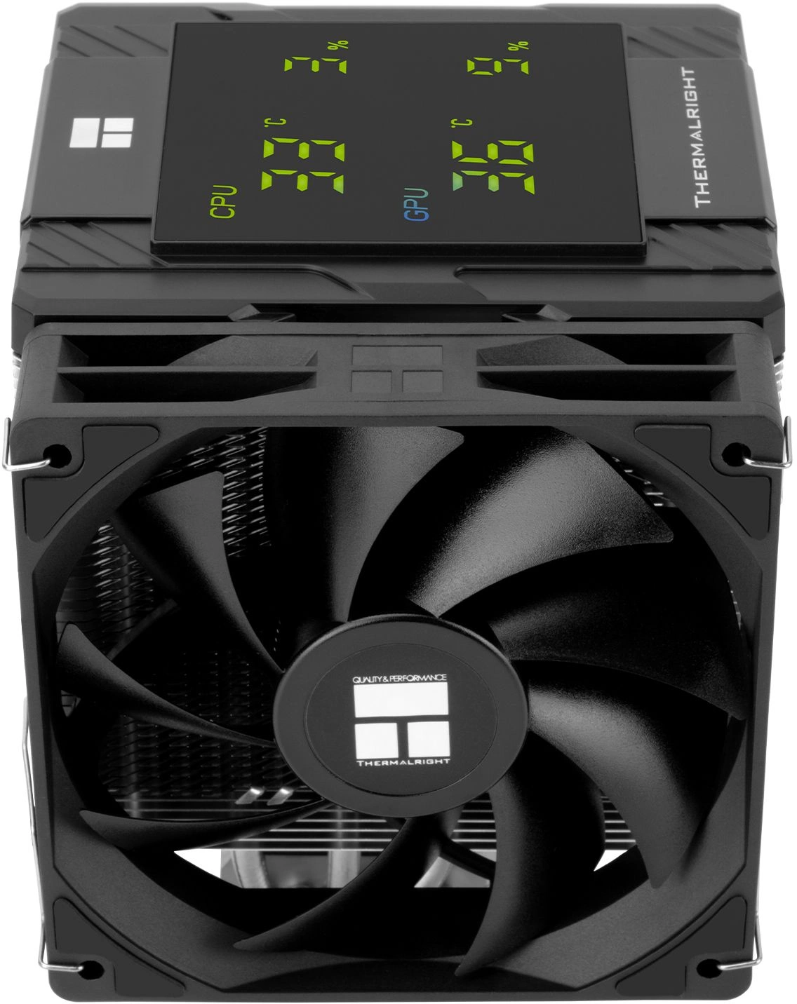 Устройство охлаждения(кулер) Thermalright Peerless Assassin 120 Digital Soc-AM5/AM4/1200/1700/1851 черный 4-pin 25.6dB Al+Cu LCD Ret (PA120-DIGITAL-BL)