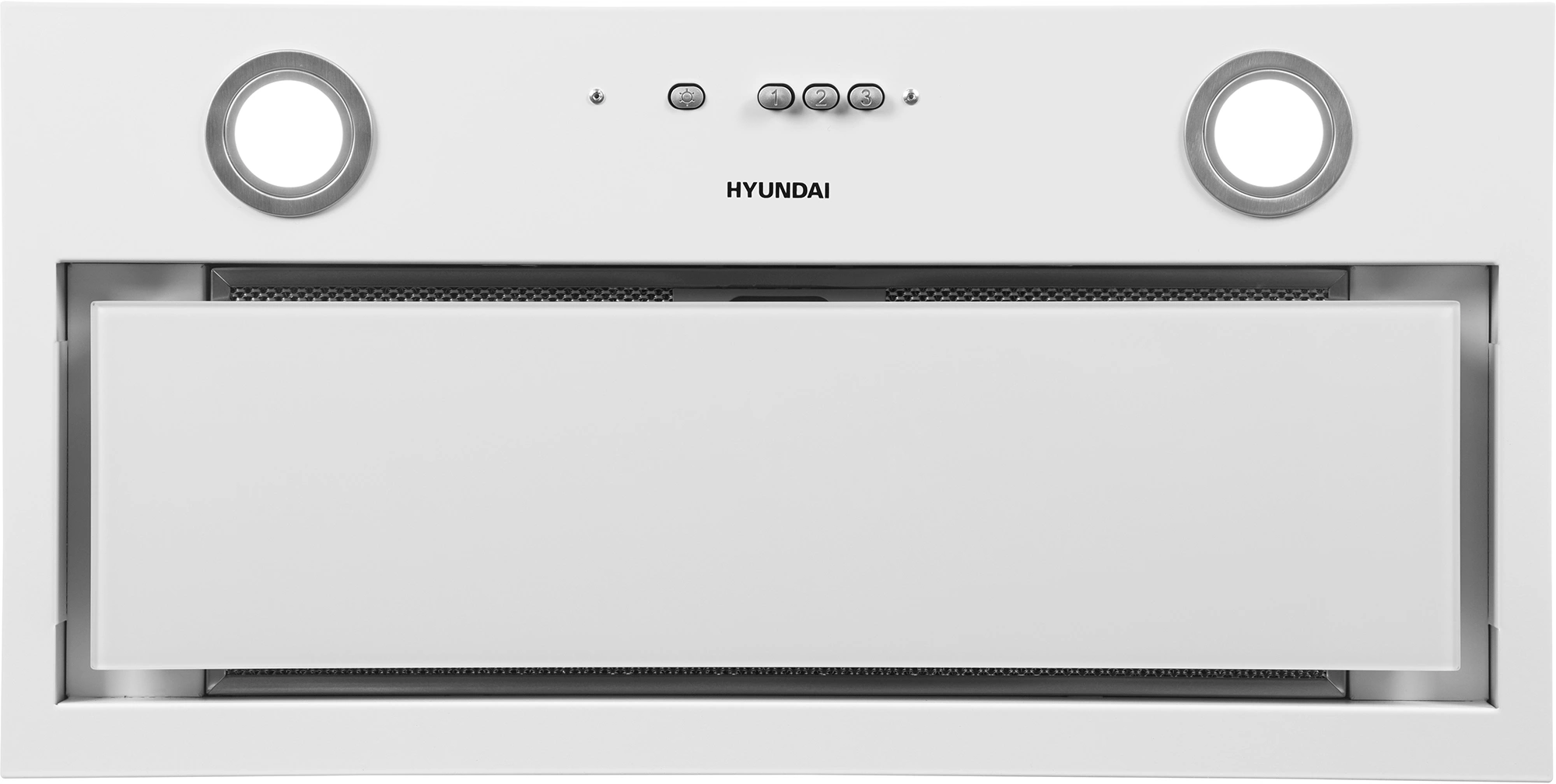 Вытяжка встраиваемая Hyundai HBB 6036 WG белый управление: кнопочное (1 мотор)