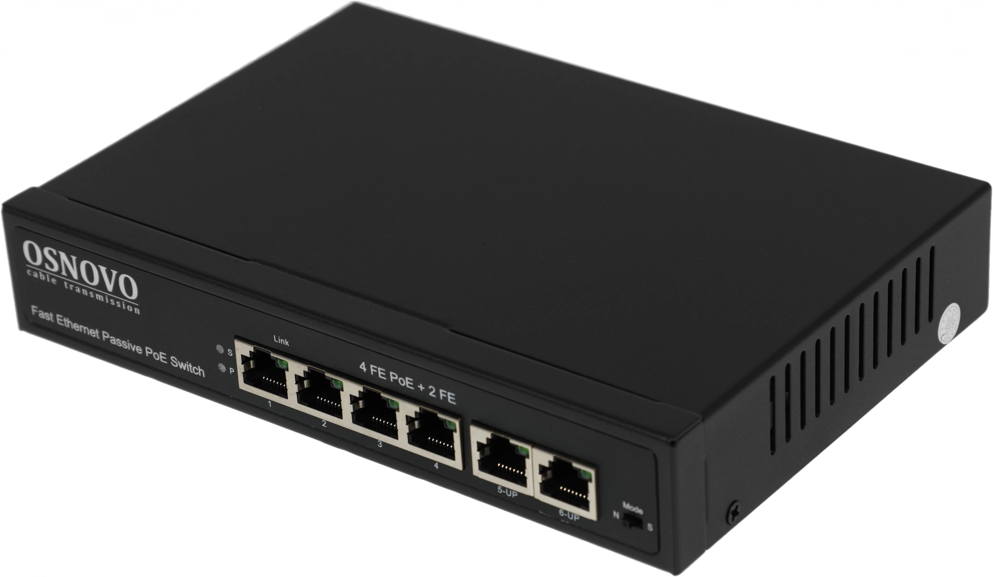 Коммутатор Osnovo SW-20600/A(80W) (L2) 6x100Мбит/с 80W неуправляемый
