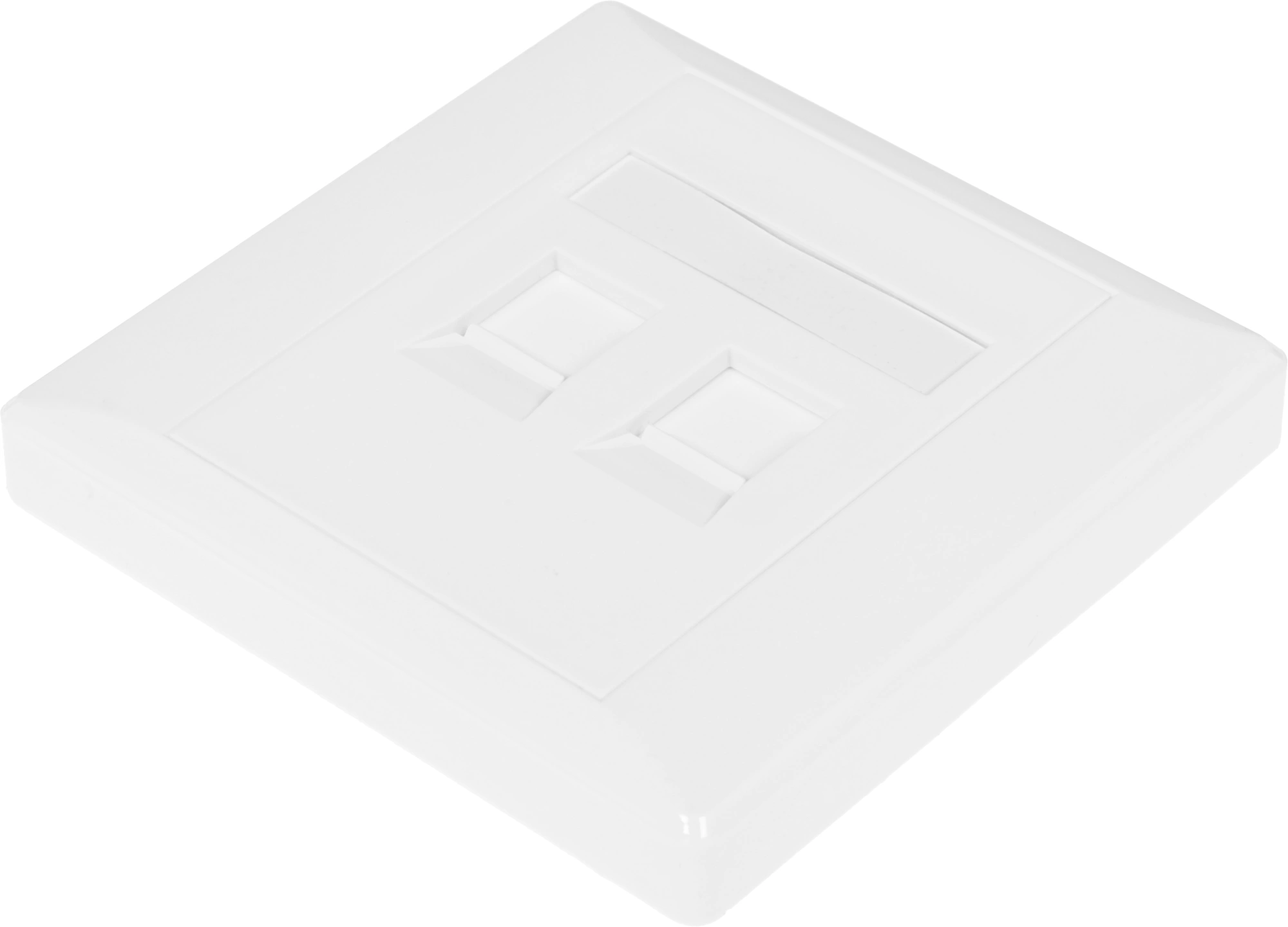 Панель Suprlan 10-0334-1 лицевая со шторкой 80x80 2xKeystone ABS пластик белый