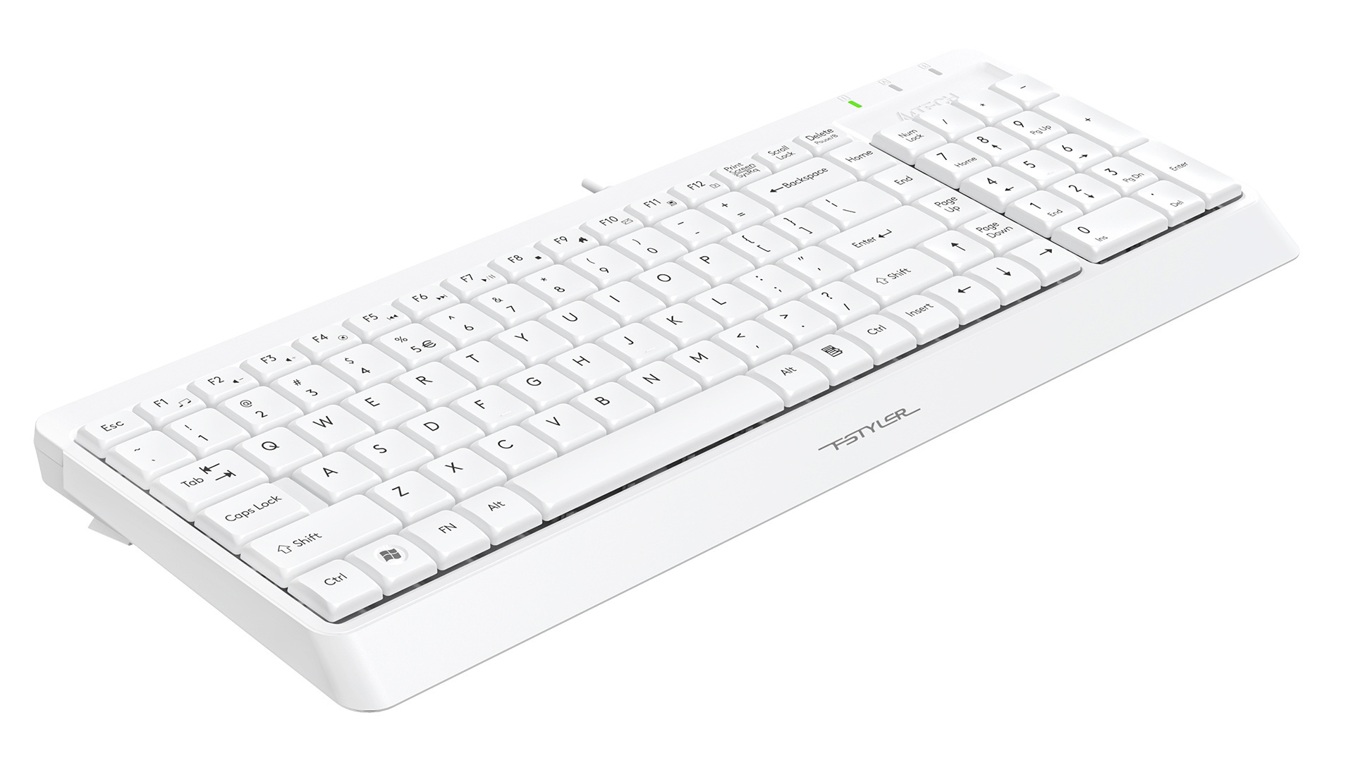 Клавиатура A4Tech FK15 белый USB (FK15 WHITE) кабель 1.5м