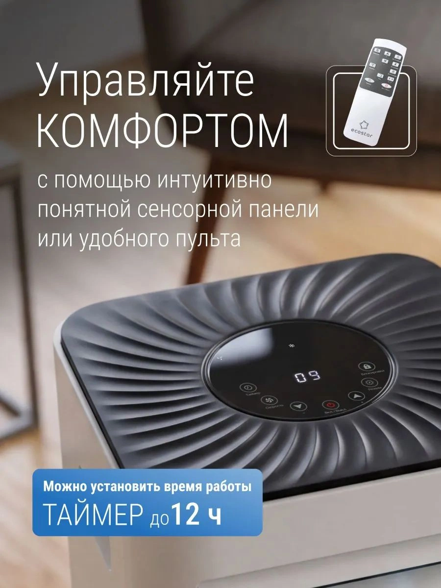 Кондиционер мобильный EcoStar Desire KV-DS05CH-E белый площ.17м2