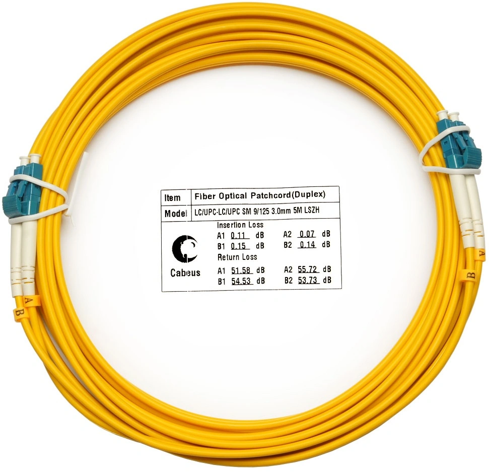 Патч-корд Cabeus FOP(D)-9-LC-LC-5M 2x9/125 OS2 LC дуплекс-LC дуплекс 5м LSZH желтый