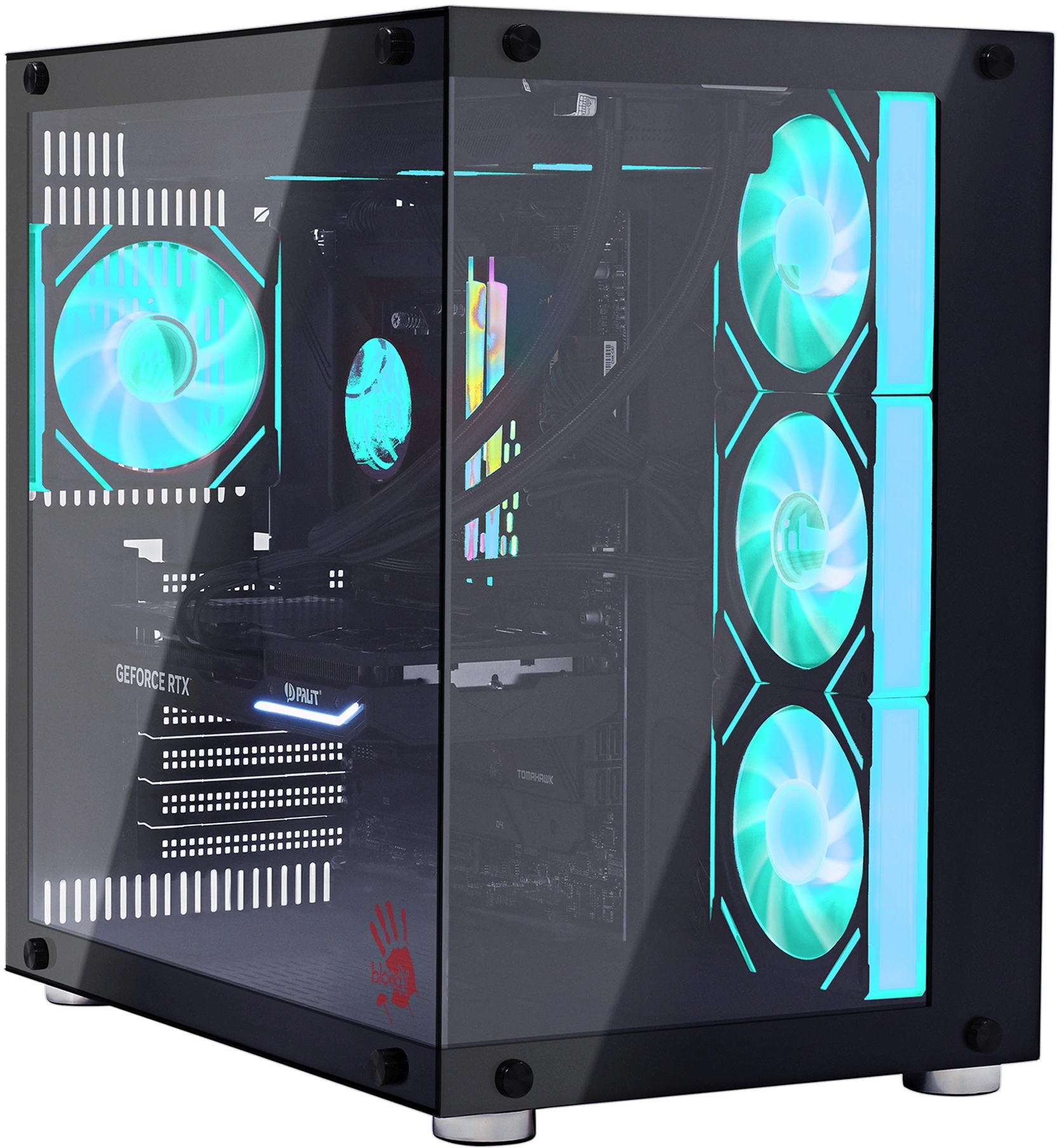 ПК Bloody BD-PC CZ79C3 MT i5 14600KF (3.5) 32Gb SSD1Tb RTX5070 12Gb Windows 11 Home 64 2.5xGbitEth WiFi BT 850W черный (RUS) (2129071)